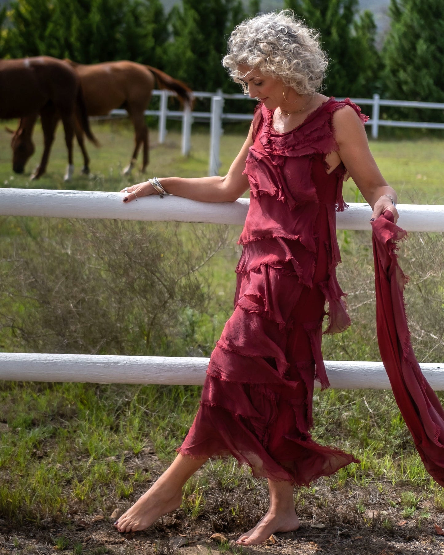 Always Have Fun Fringe Maxi Dress | Burgundy