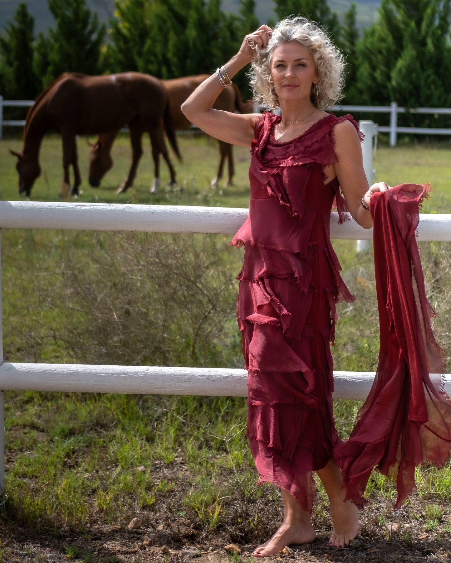 Always Have Fun Fringe Maxi Dress | Burgundy