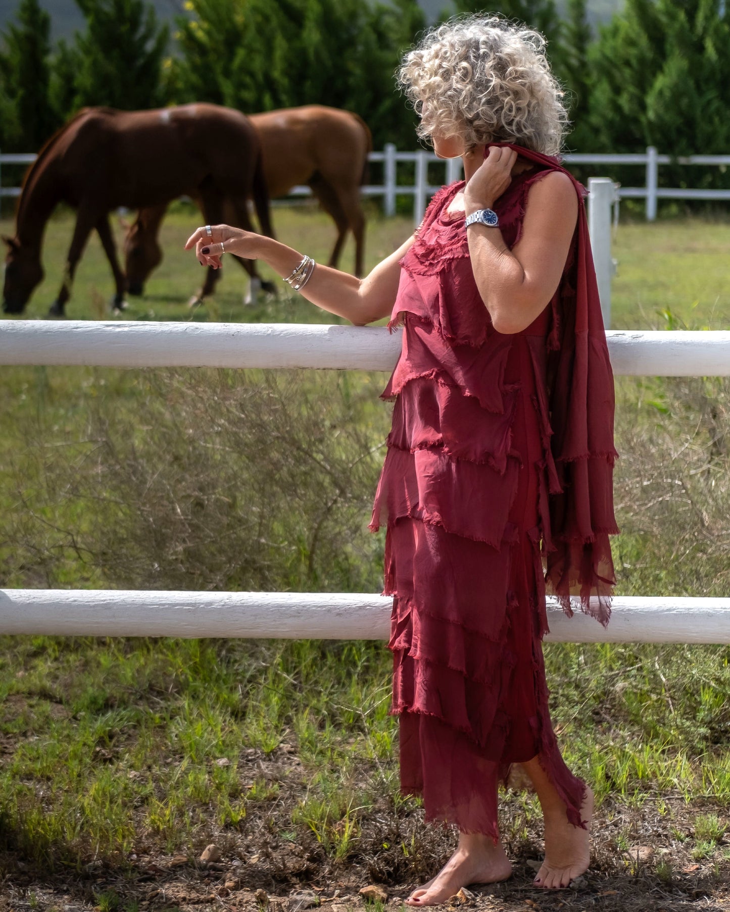 Always Have Fun Fringe Maxi Dress | Burgundy