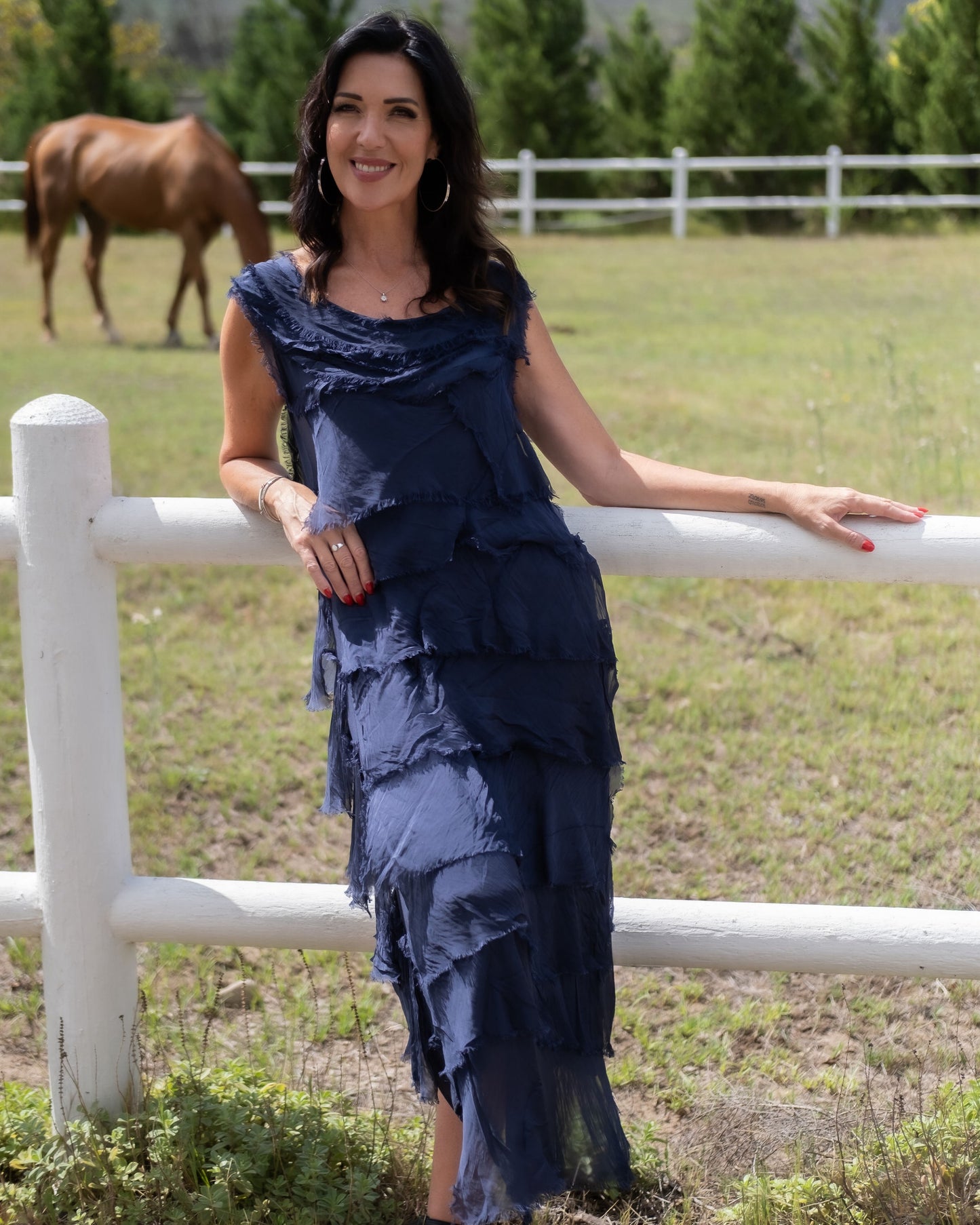 Always Have Fun Fringe Maxi Dress | Midnight Blue