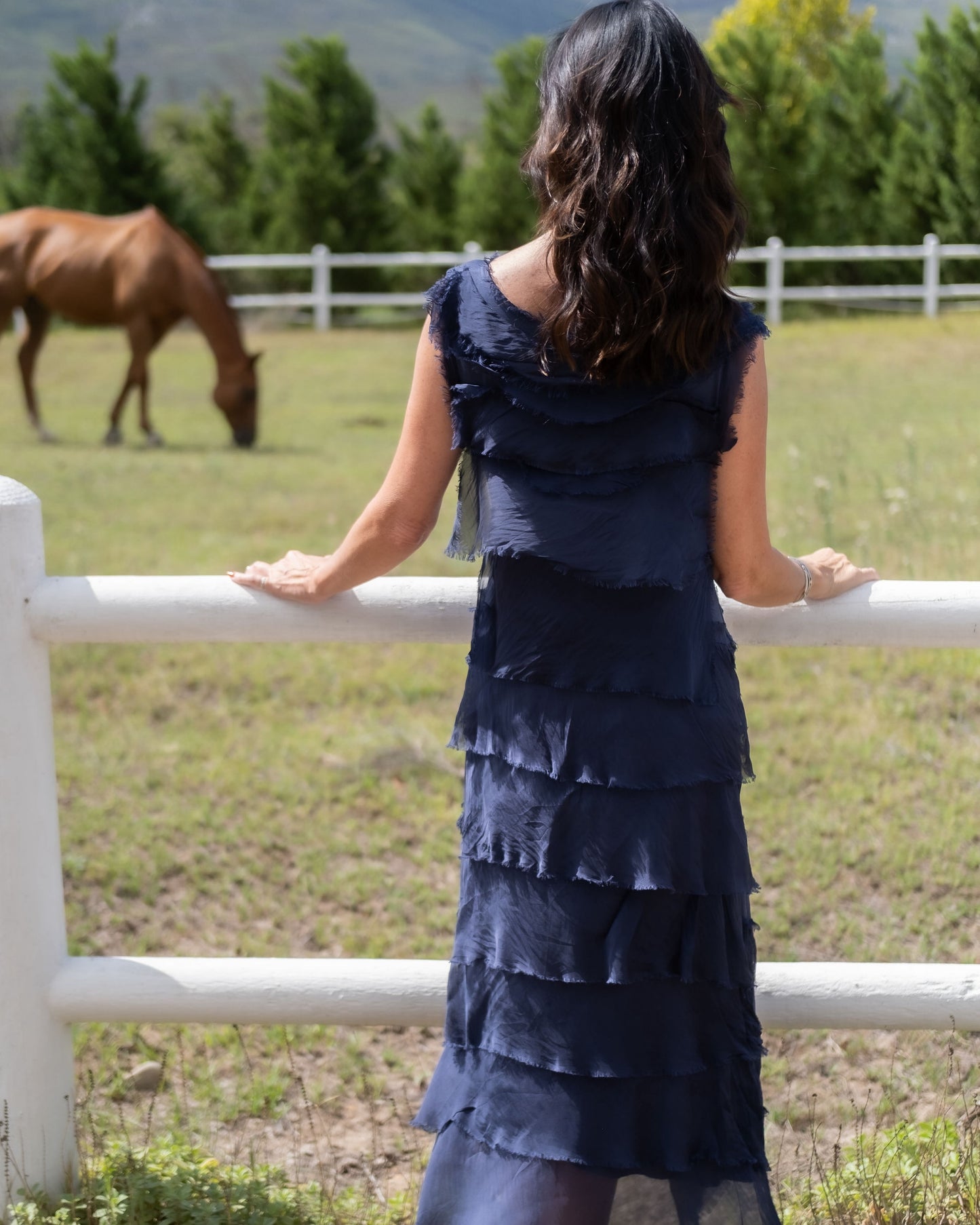 Always Have Fun Fringe Maxi Dress | Midnight Blue