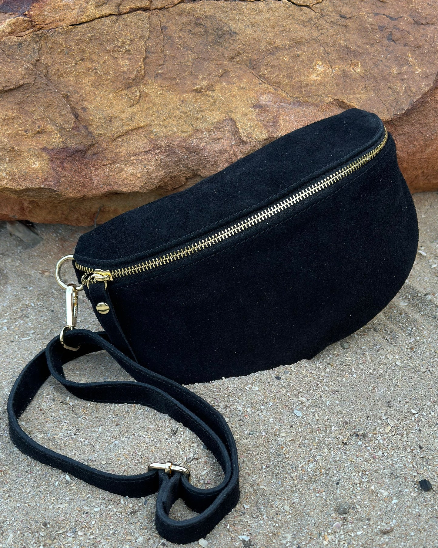 Always With Me Suede Sling Bag | Black