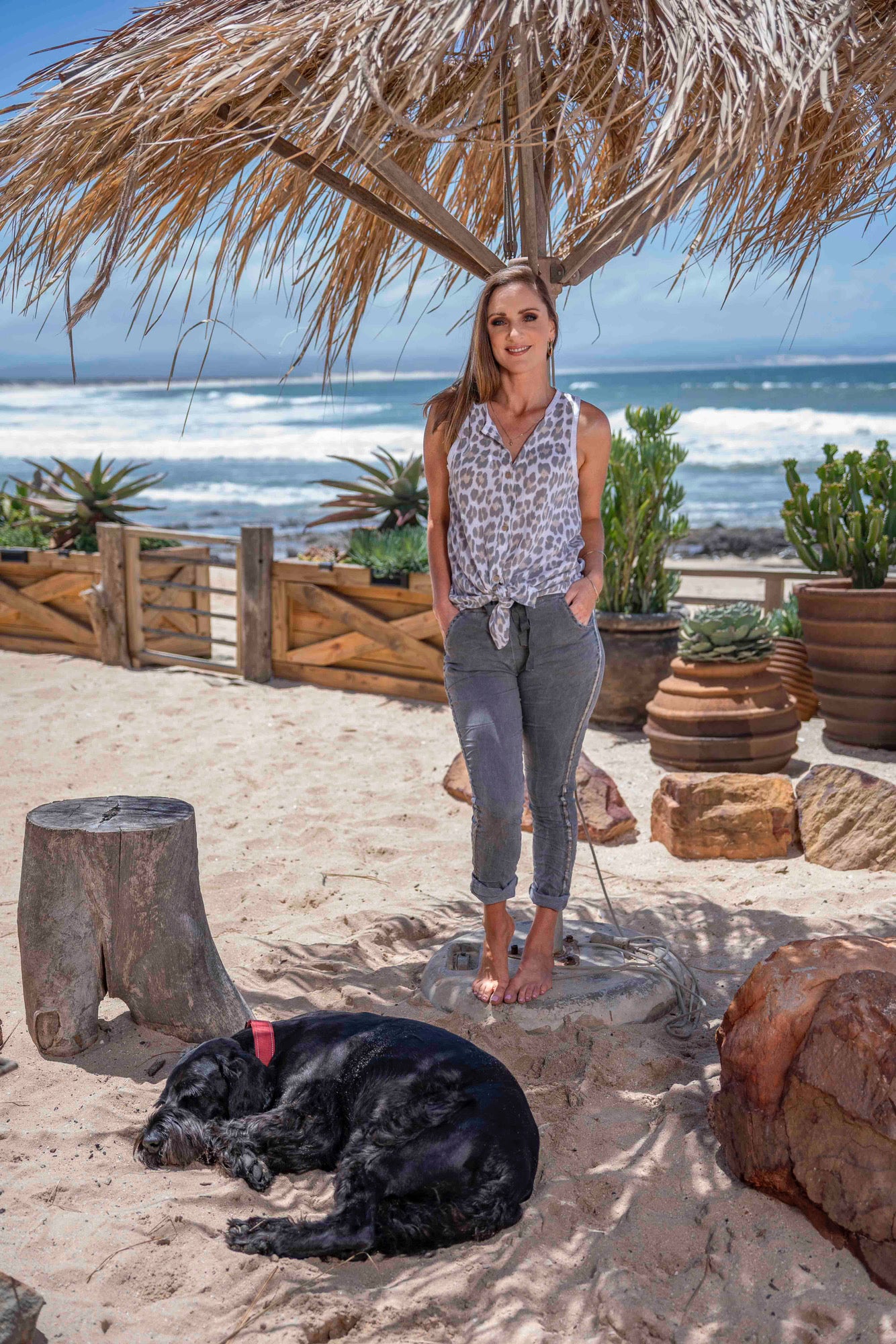 Animal Print Charm Top | White