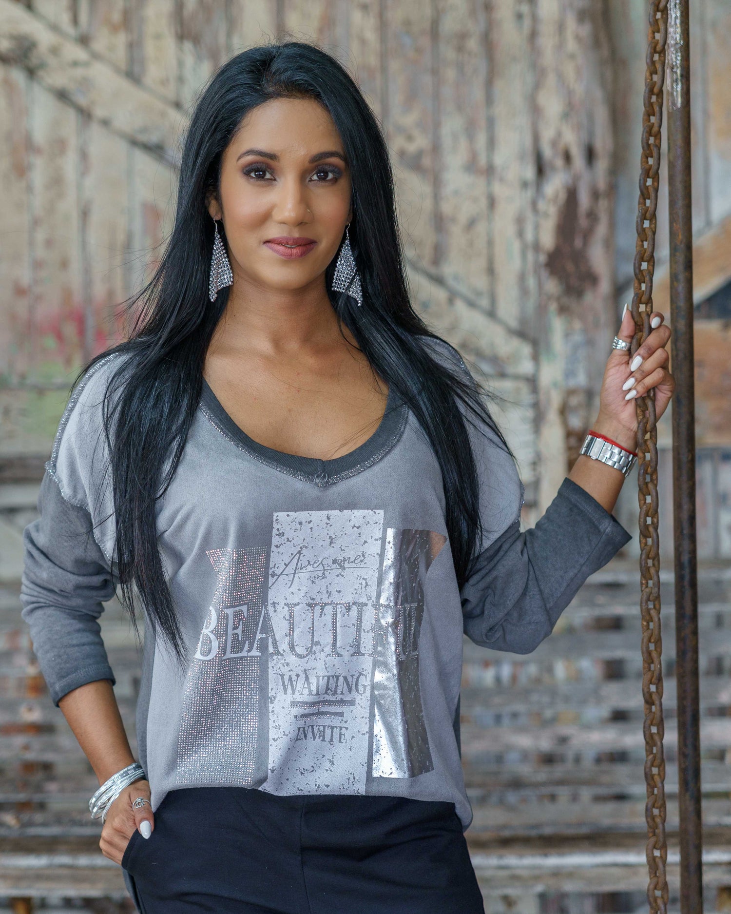 Beautiful Bliss Top | Grey