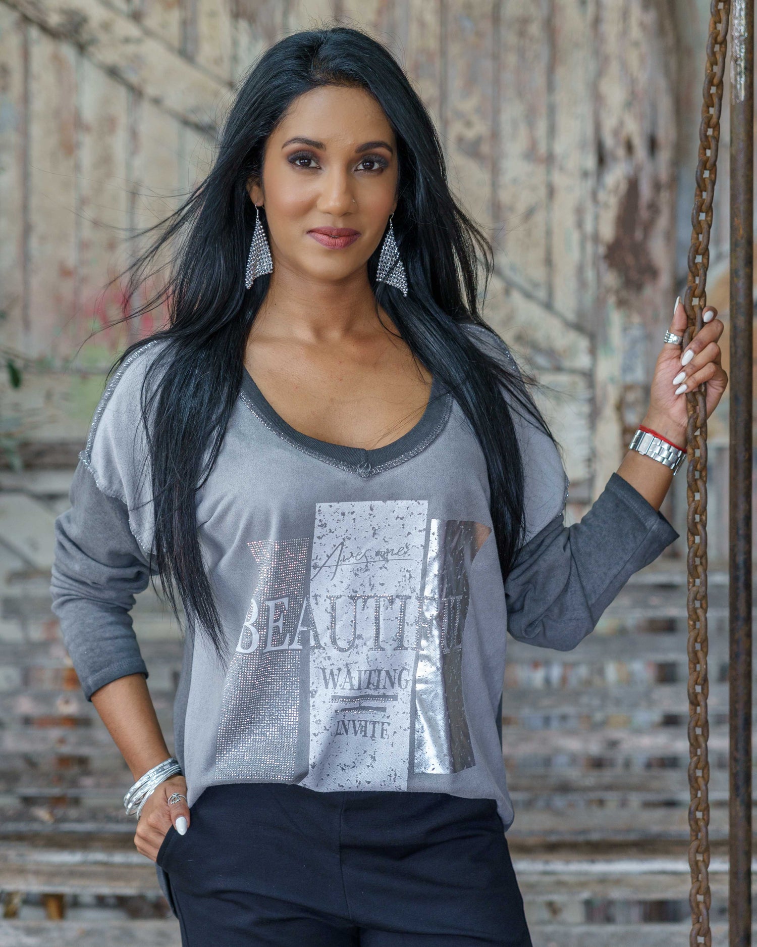 Beautiful Bliss Top | Grey