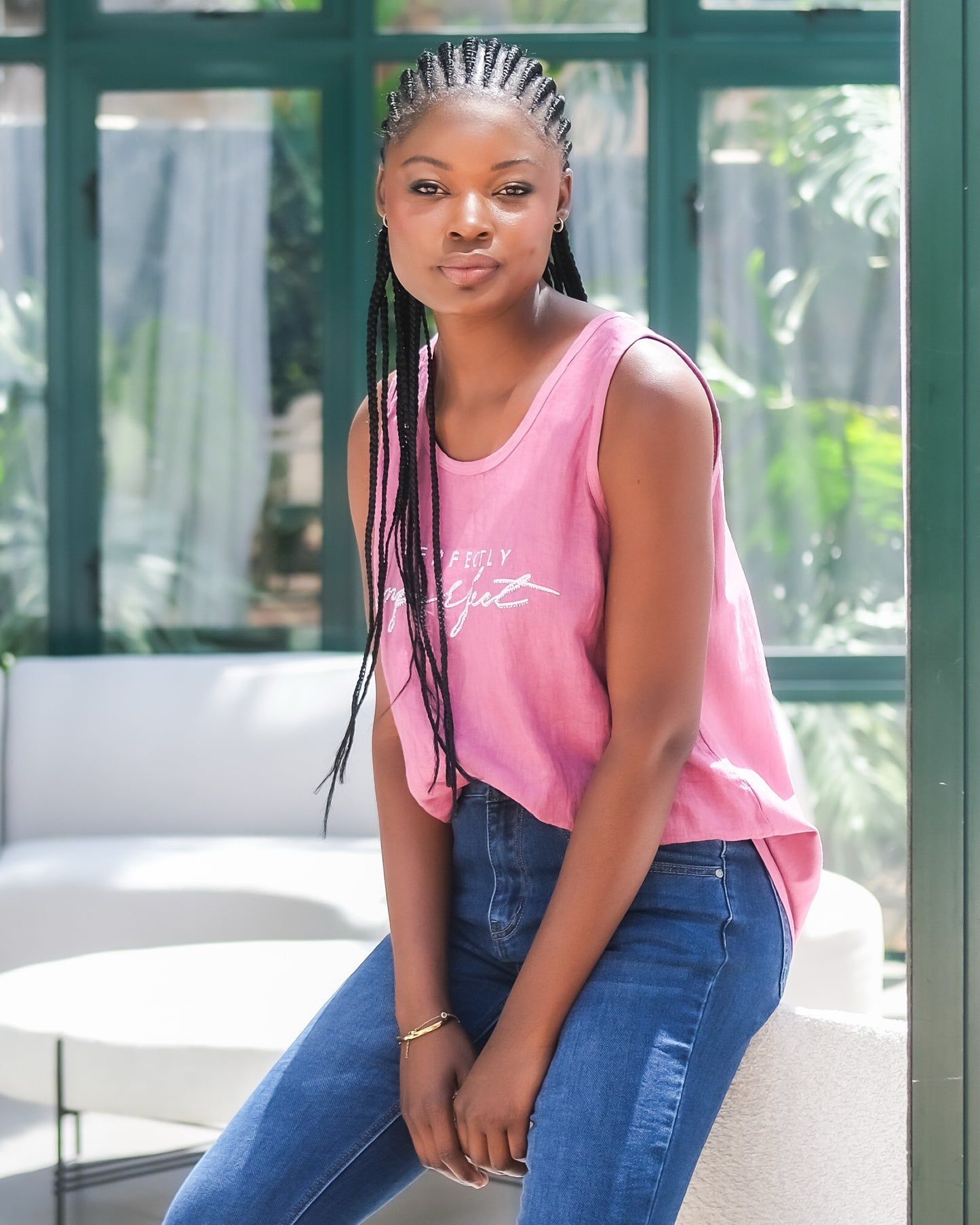 Breezy Linen Vest | Rose