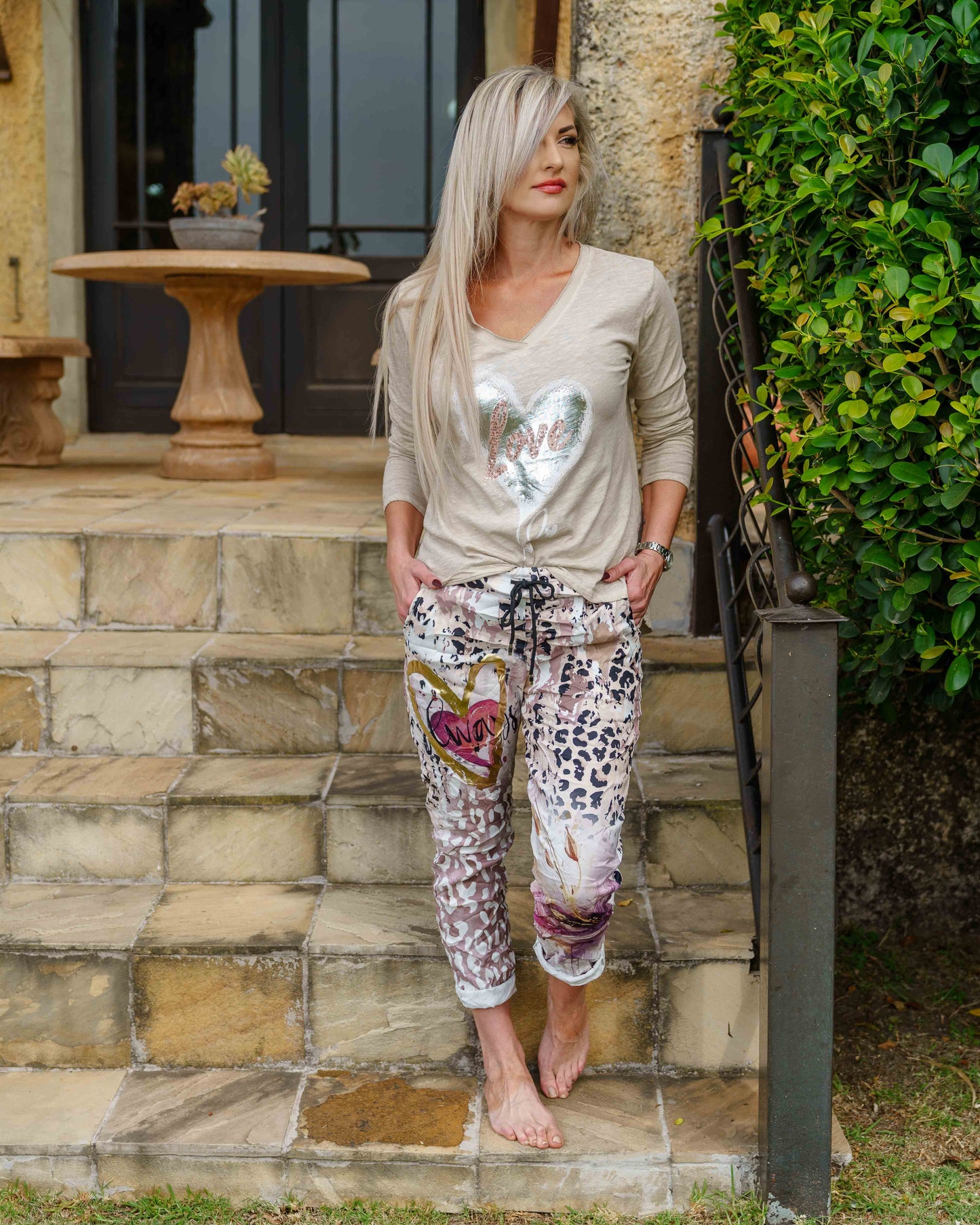 Bright Side Drawstring Pants | Barely Mauve
