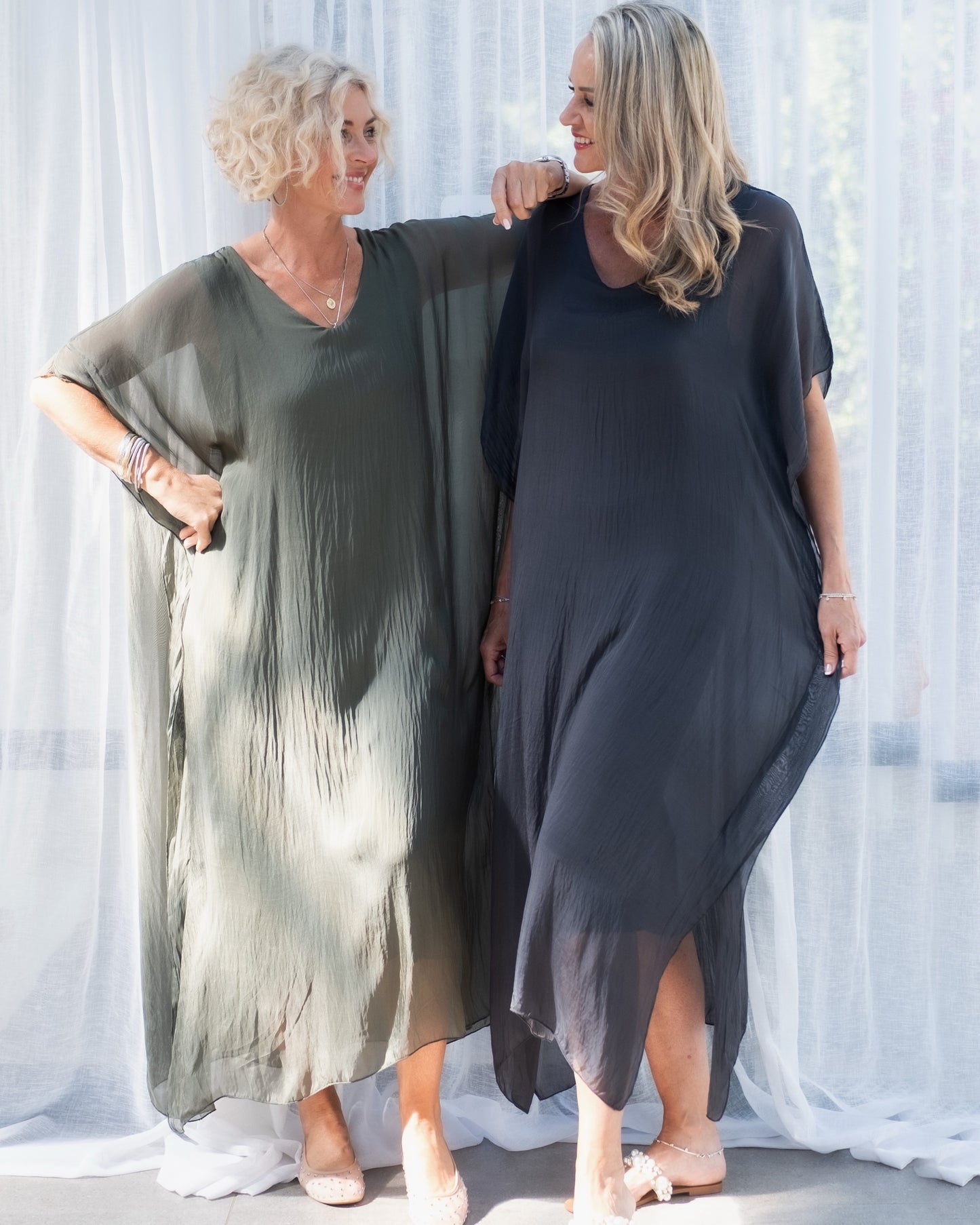 Charming Creations Silk Dress | Charcoal