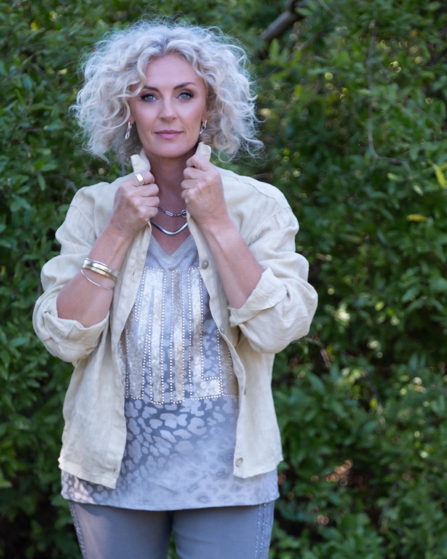 Chic Charisma Linen Jacket | Straw