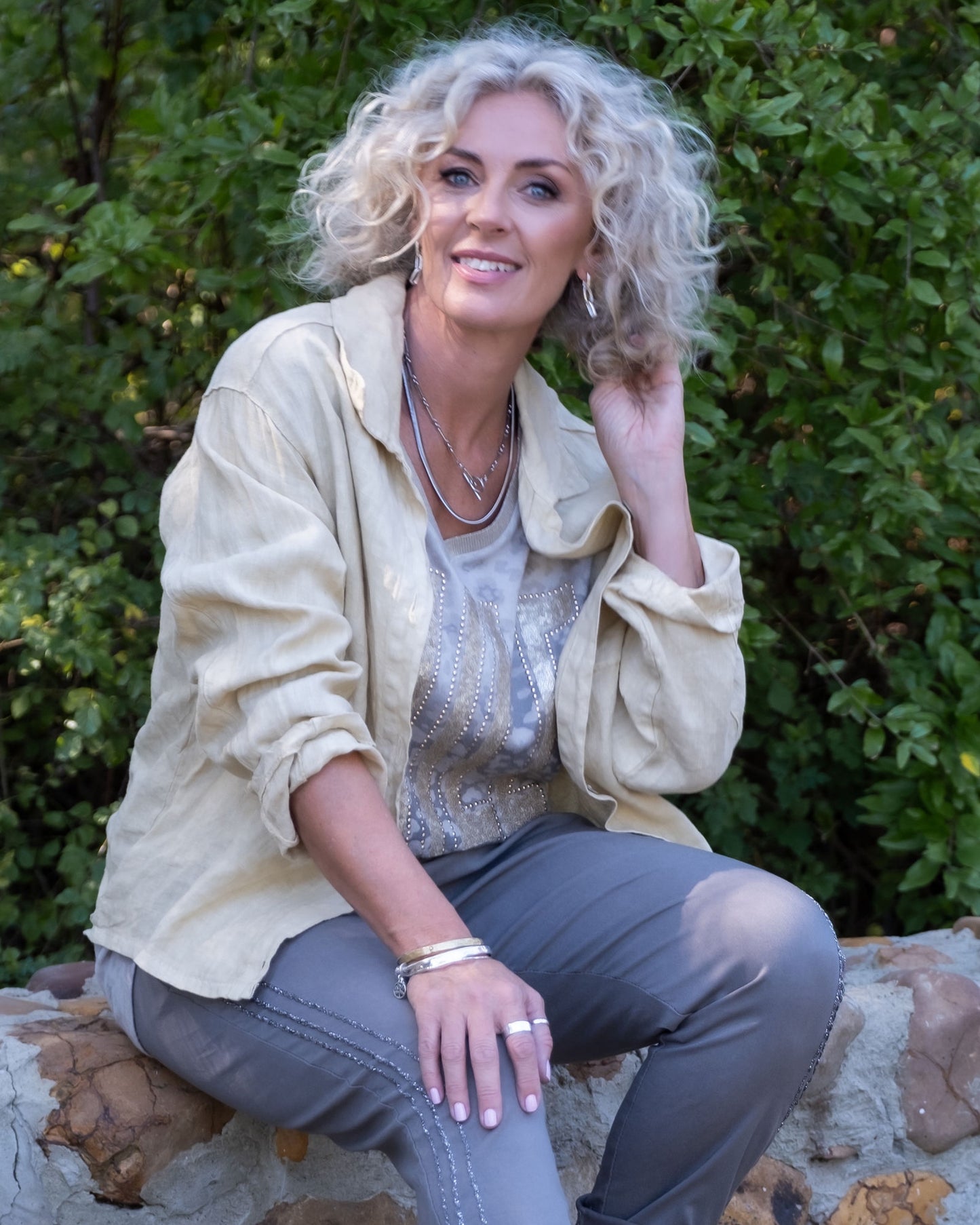 Chic Charisma Linen Jacket | Straw