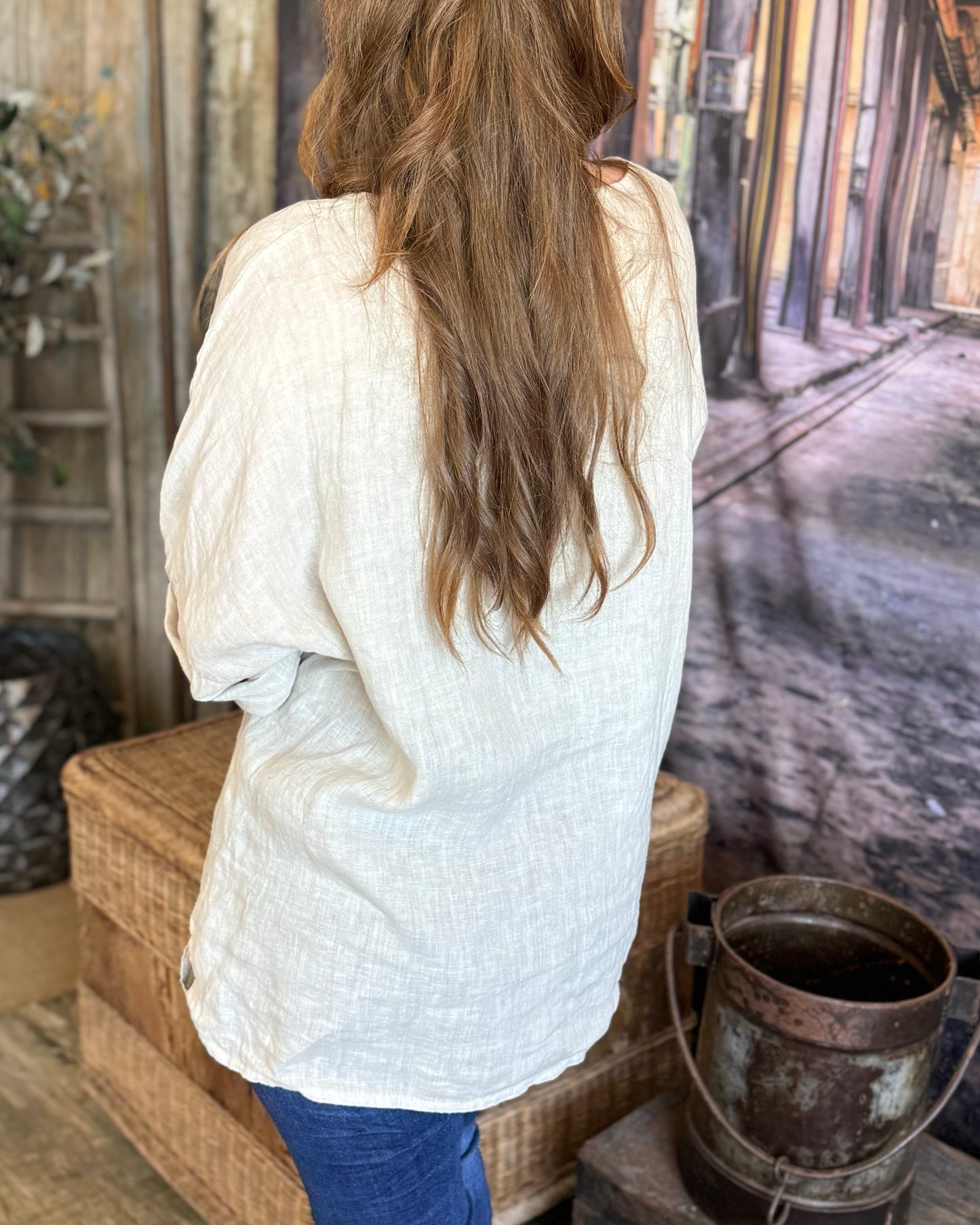 Chic Envy Linen Top | Stone