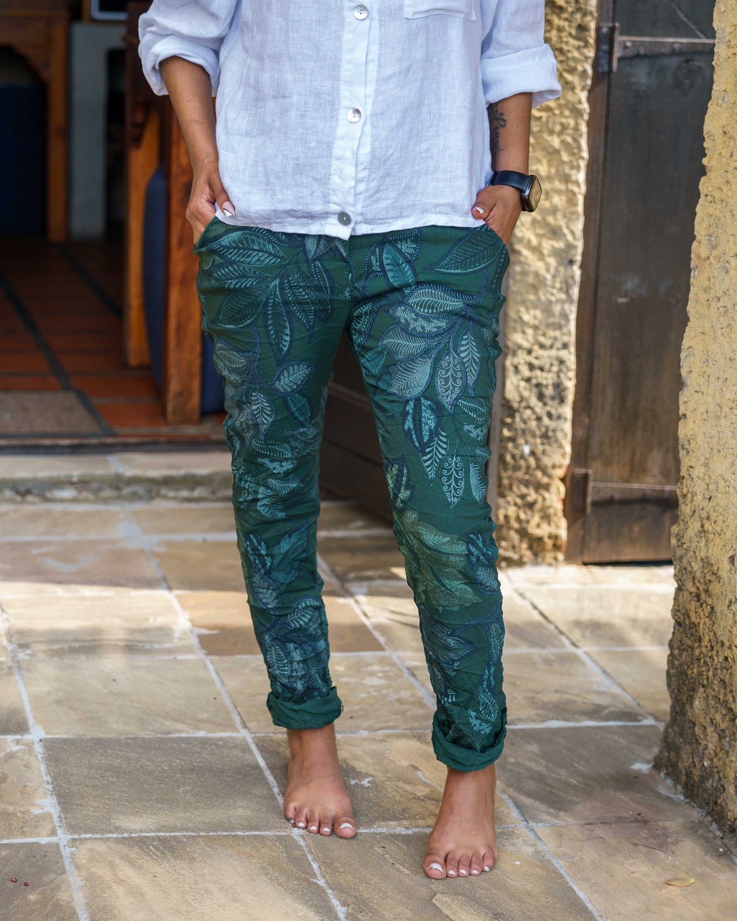 Falling For You Drawstring Pants | Forest