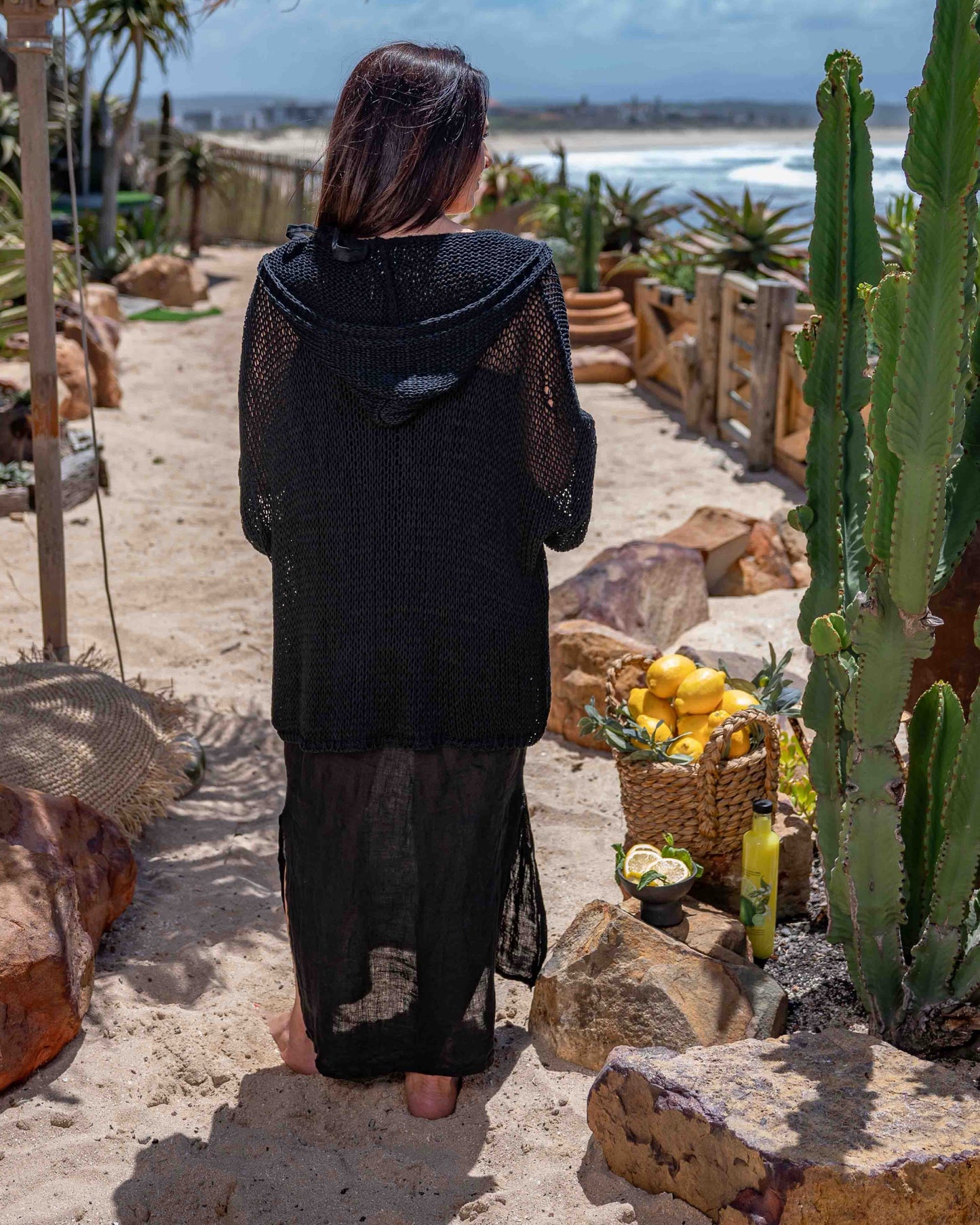 Crochet Open Cardi | Black