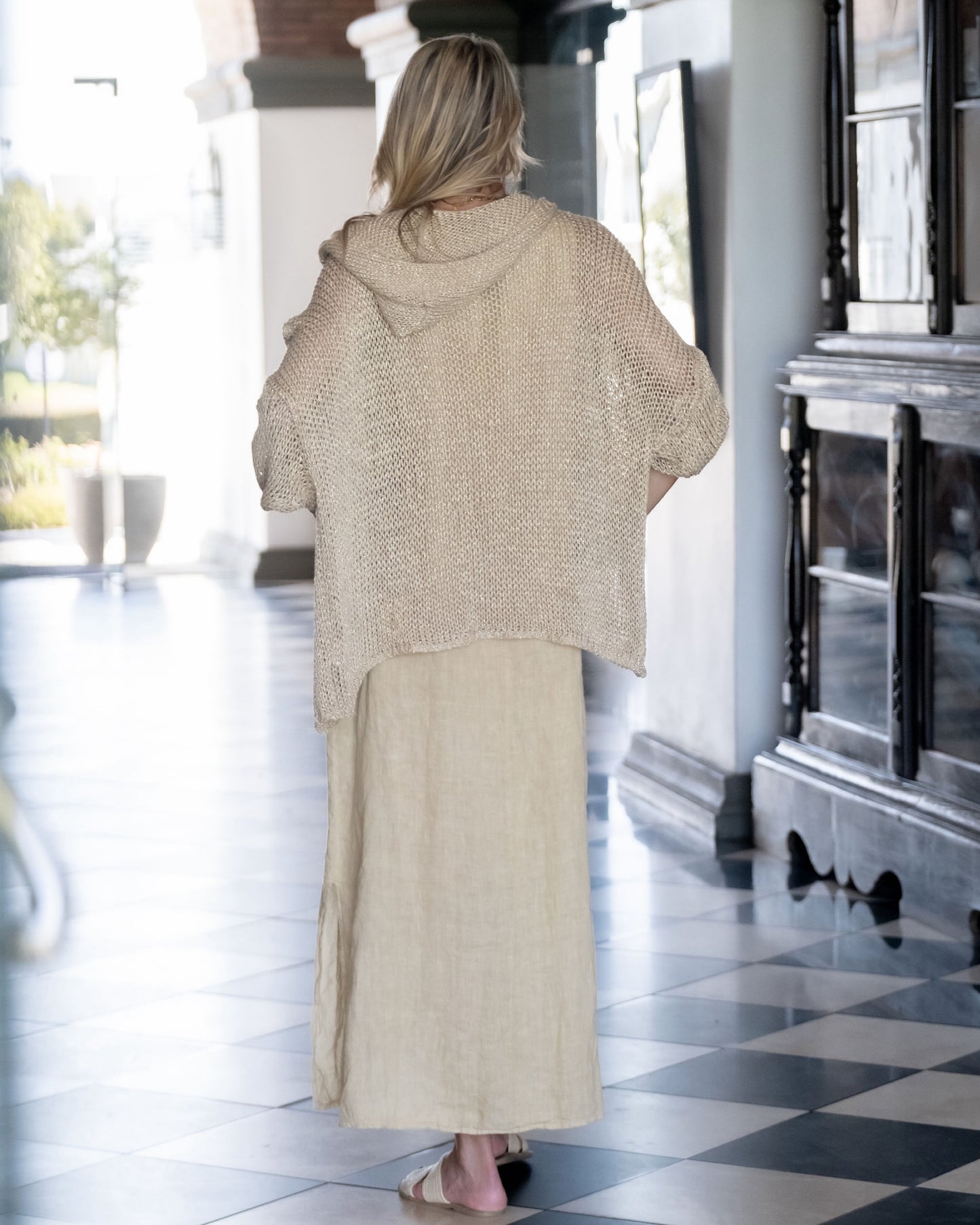 Crochet Open Cardi | Gold