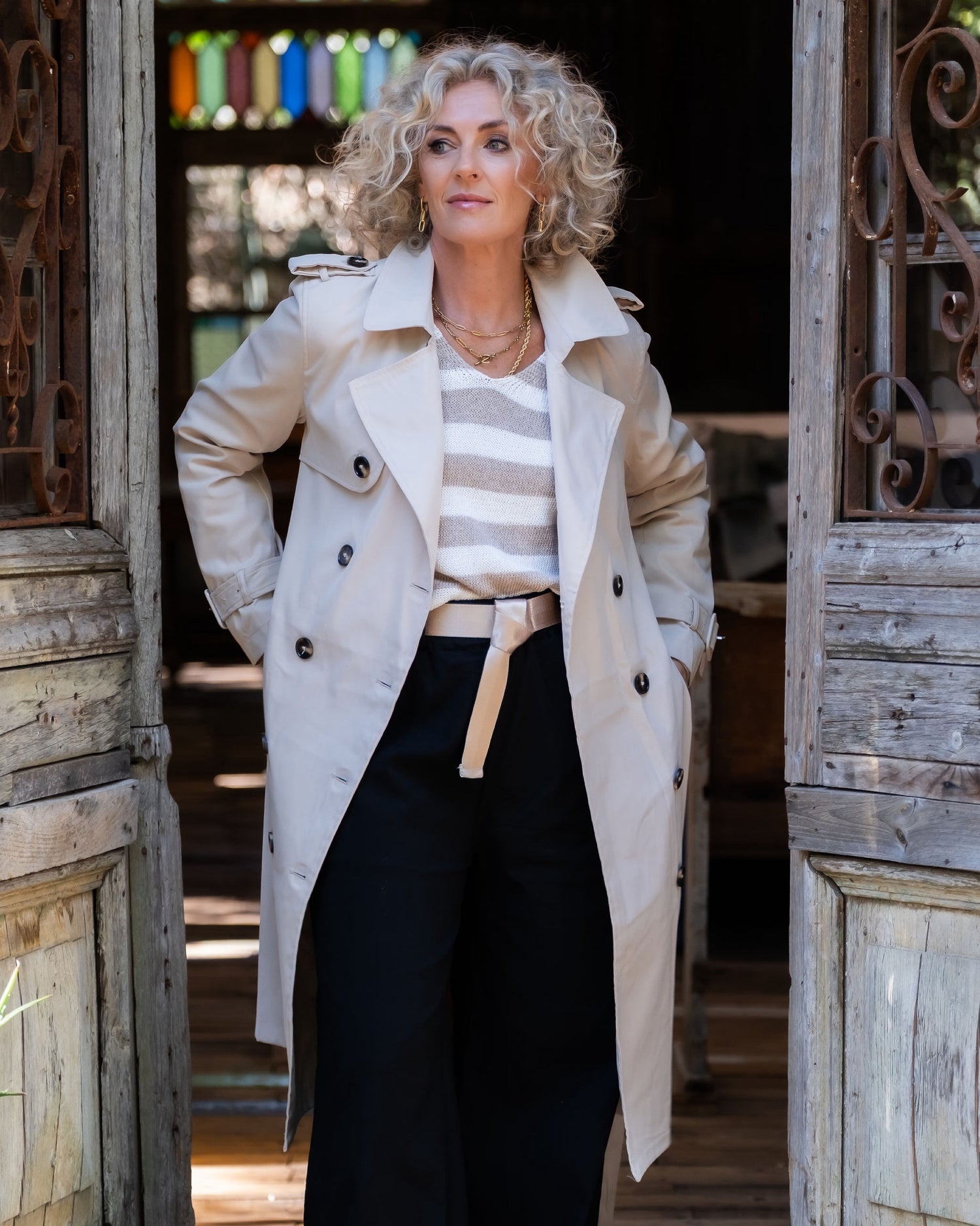 Dancing In The Rain Trench | Beige
