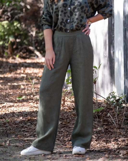 Effortless Linen Pants | Olive