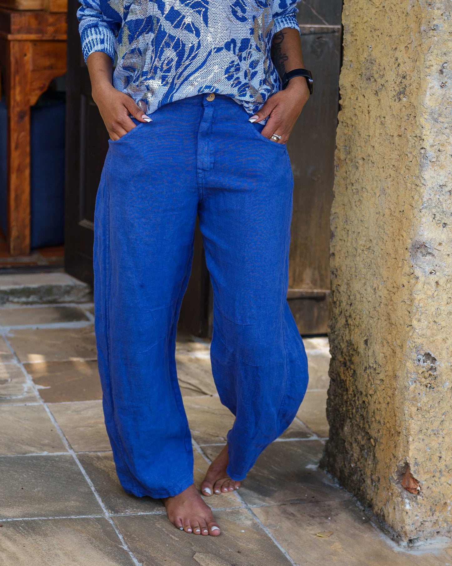 Executive Linen Pants | Blue