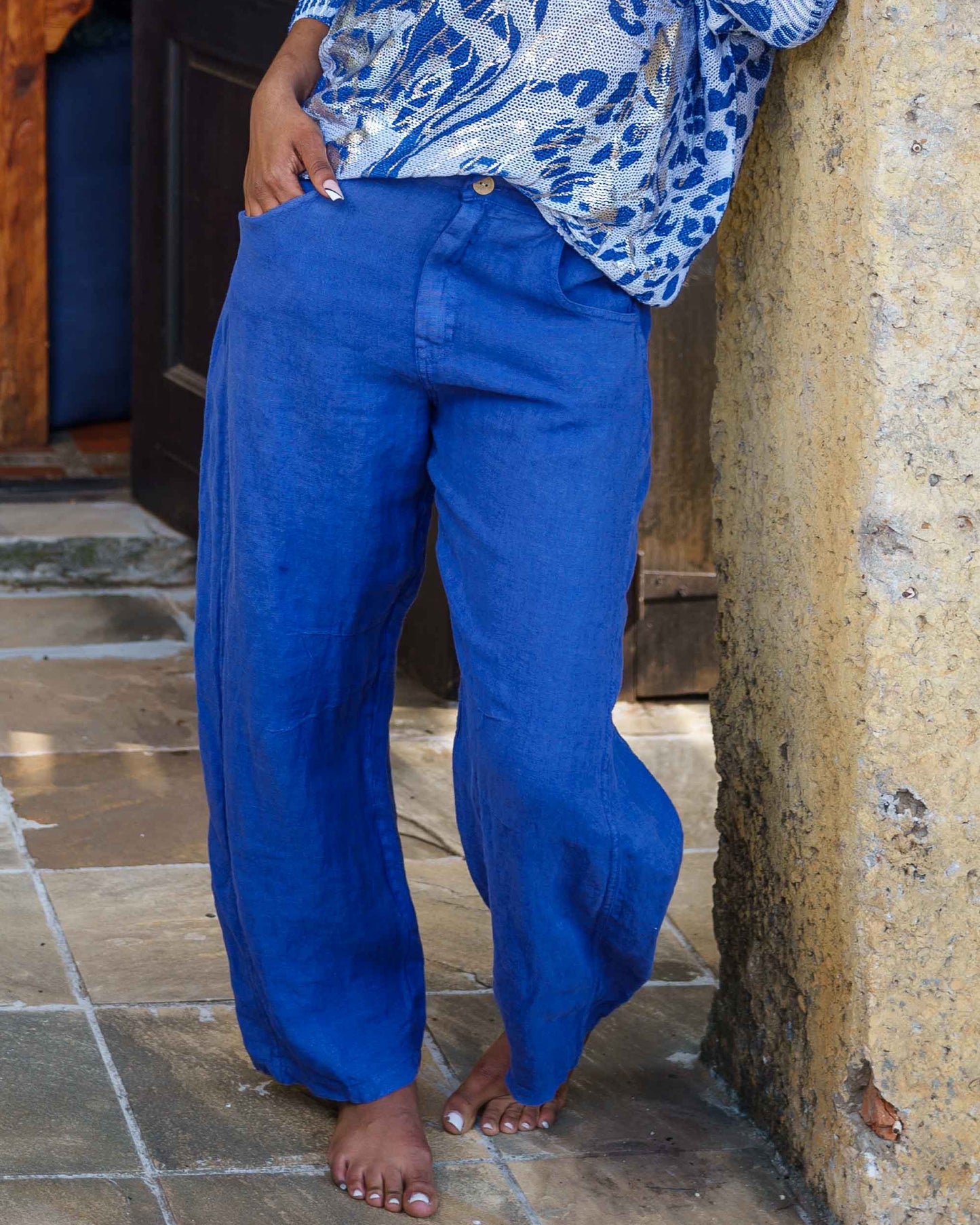 Executive Linen Pants | Blue