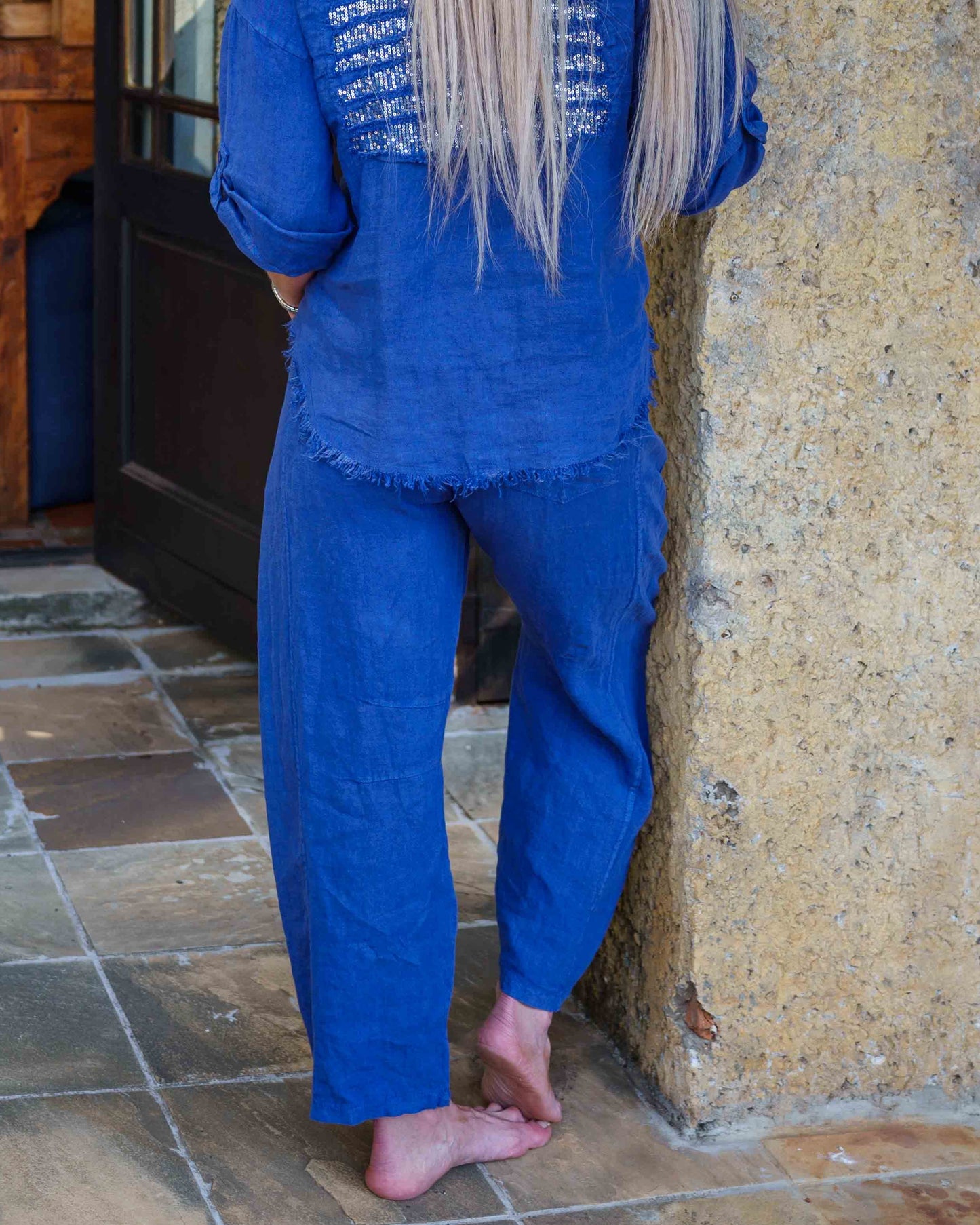 Executive Linen Pants | Blue