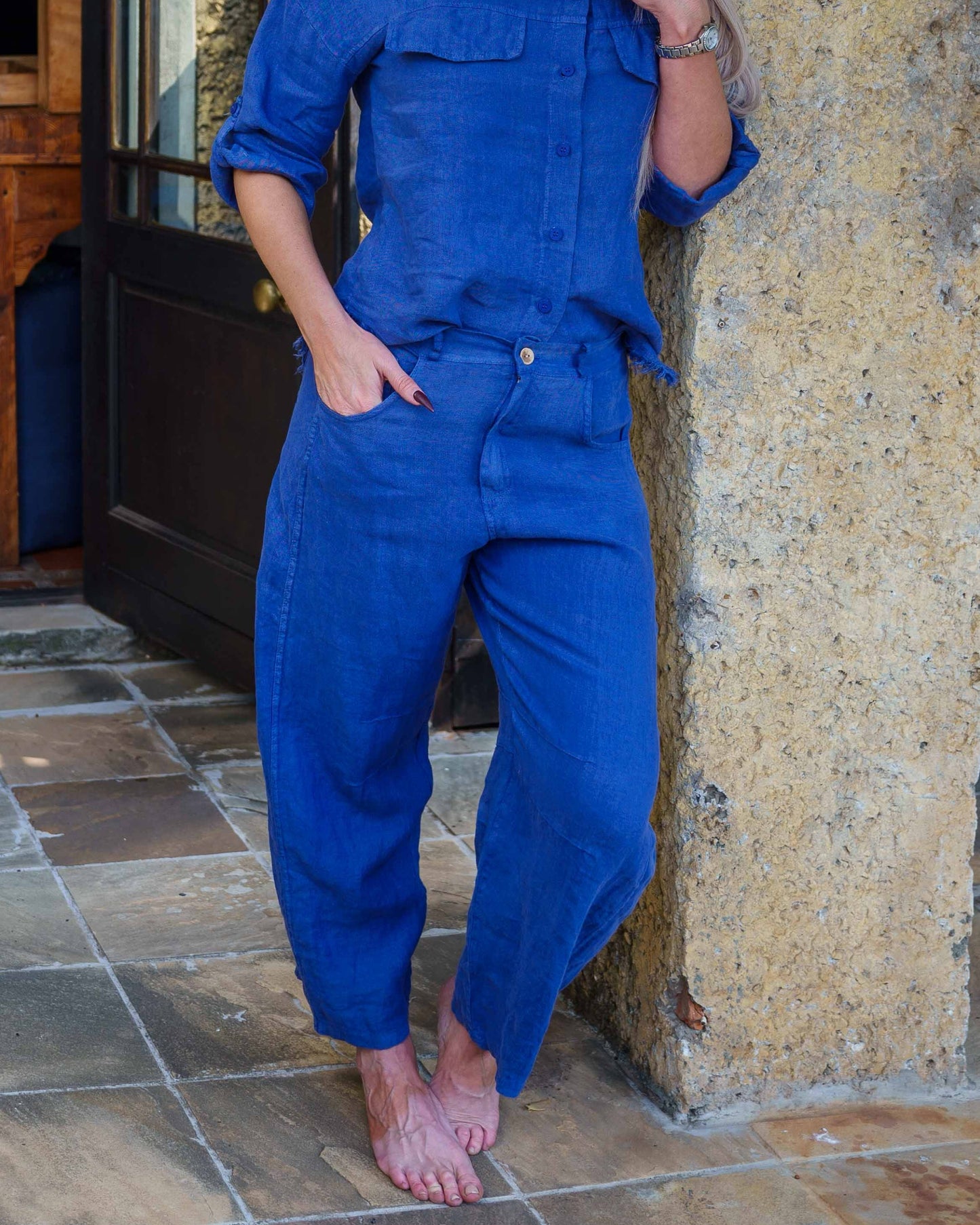 Executive Linen Pants | Blue