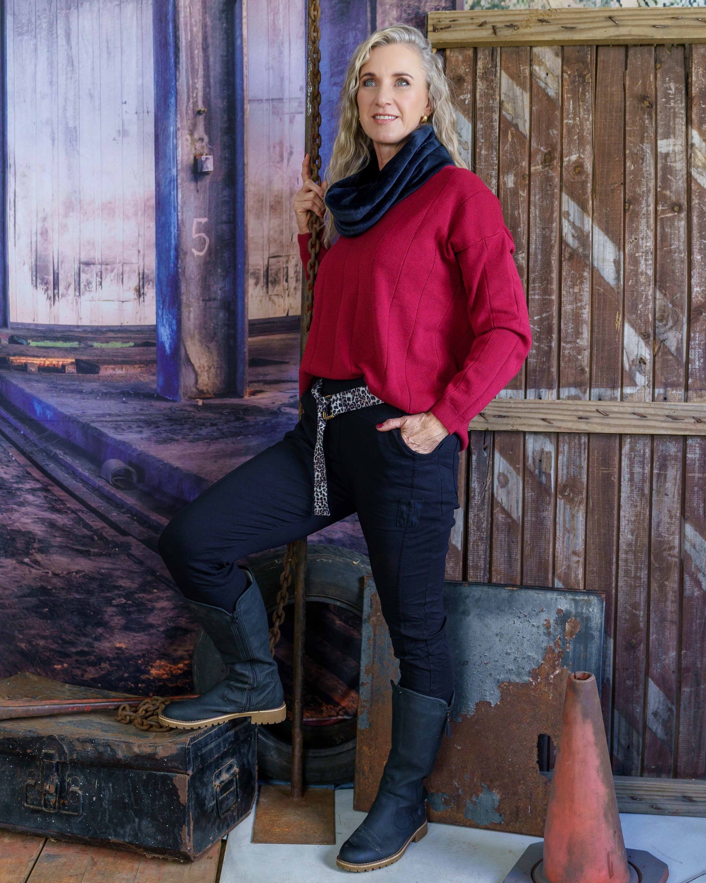 Fall In Line Knit | Ruby Red