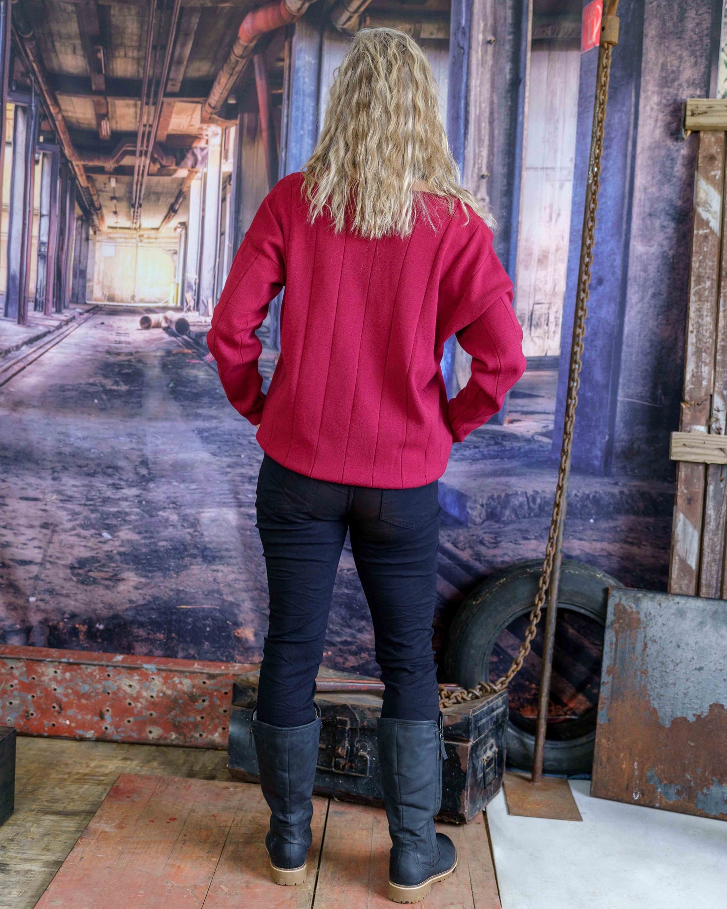 Fall In Line Knit | Ruby Red