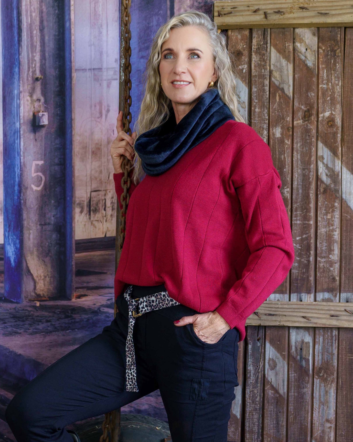 Fall In Line Knit | Ruby Red