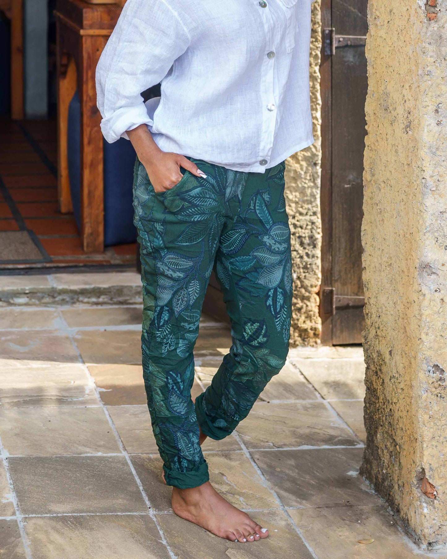 Falling For You Drawstring Pants | Forest
