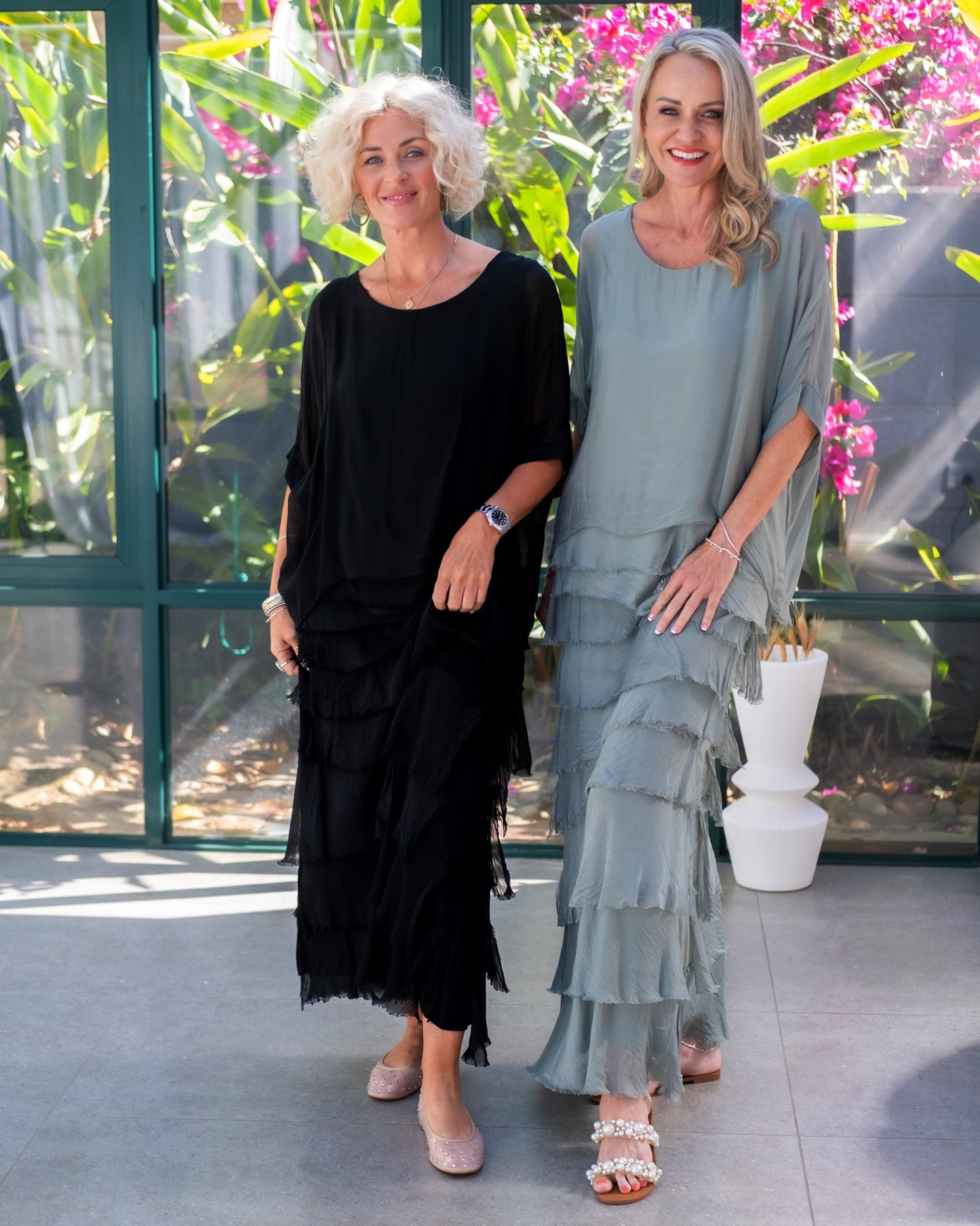 Fantasy Layer Silk Top | Black