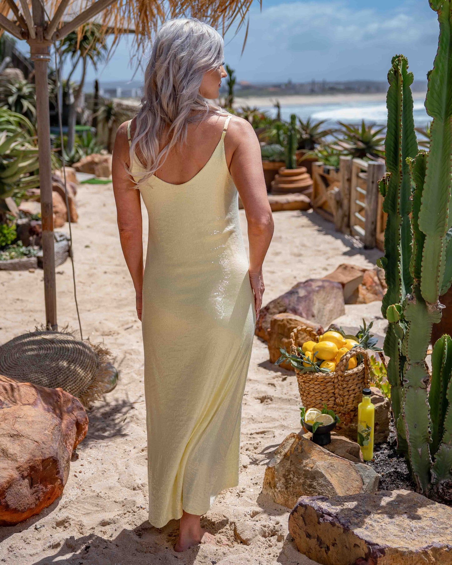 Festive Feel Sequin Dress | Sorbet Yellow