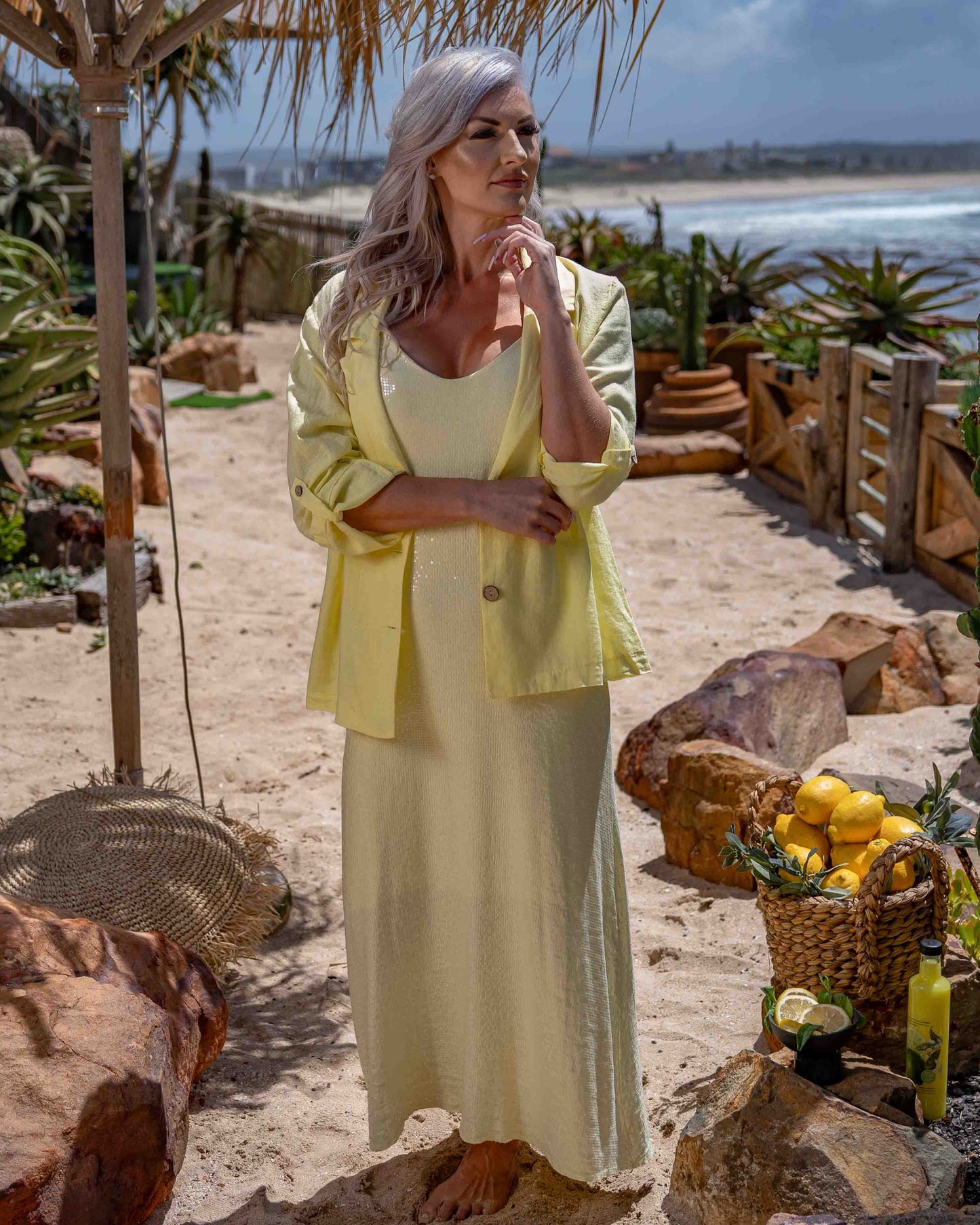 Festive Feel Sequin Dress | Sorbet Yellow