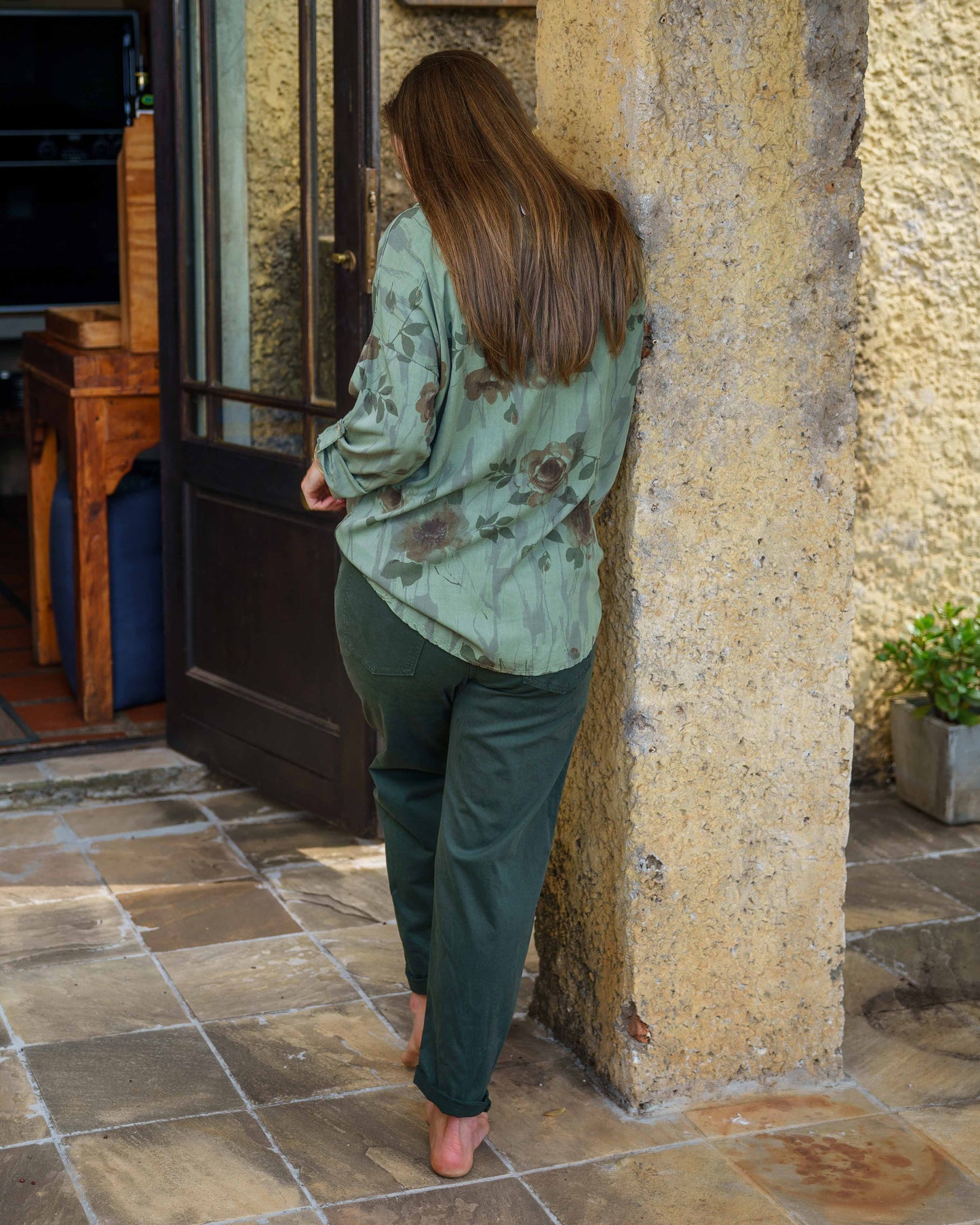 Flower Field Top | Olive