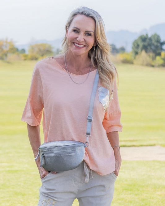 Foil Pocket Top | Peach
