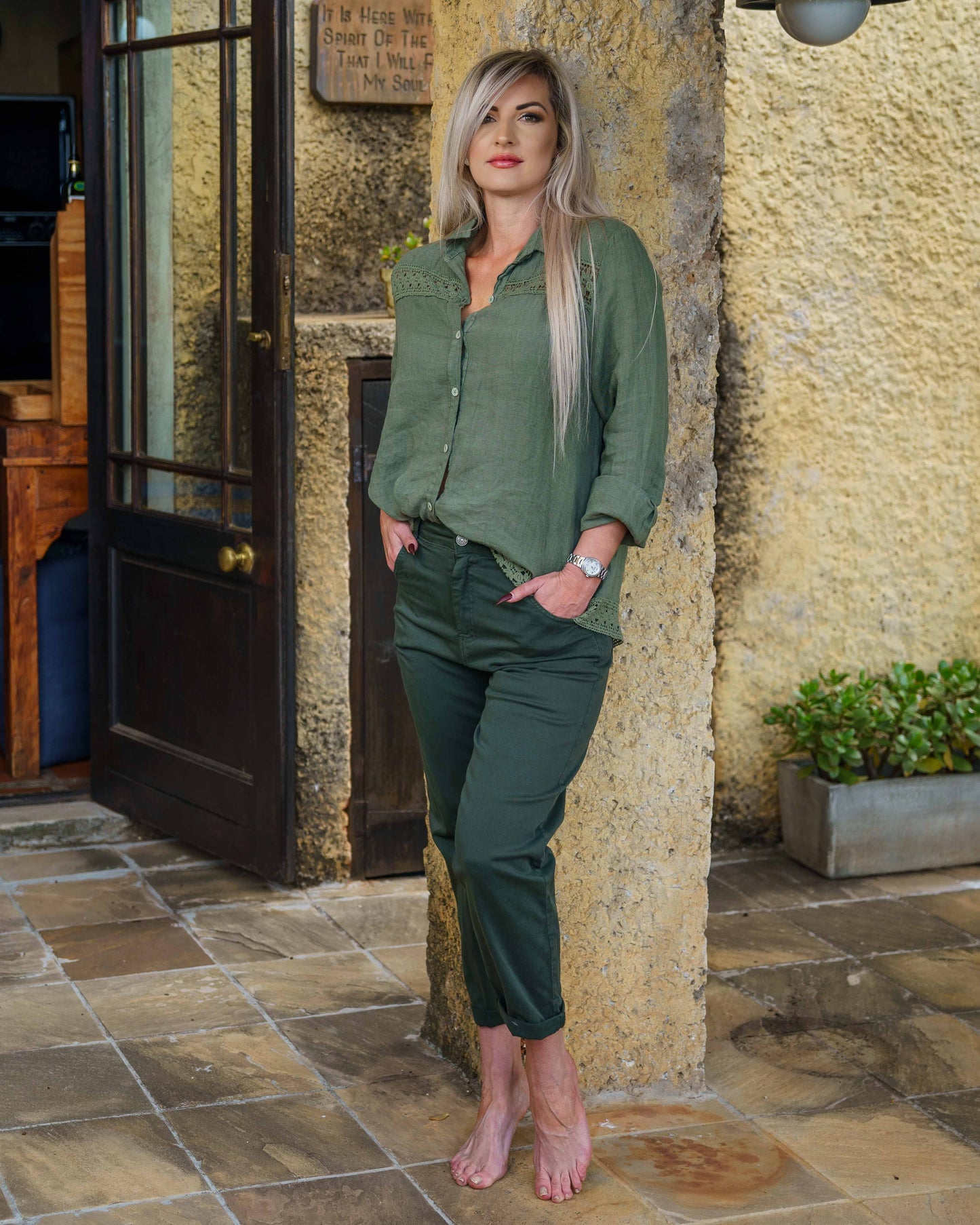 Free Spirit Linen Shirt | Olive