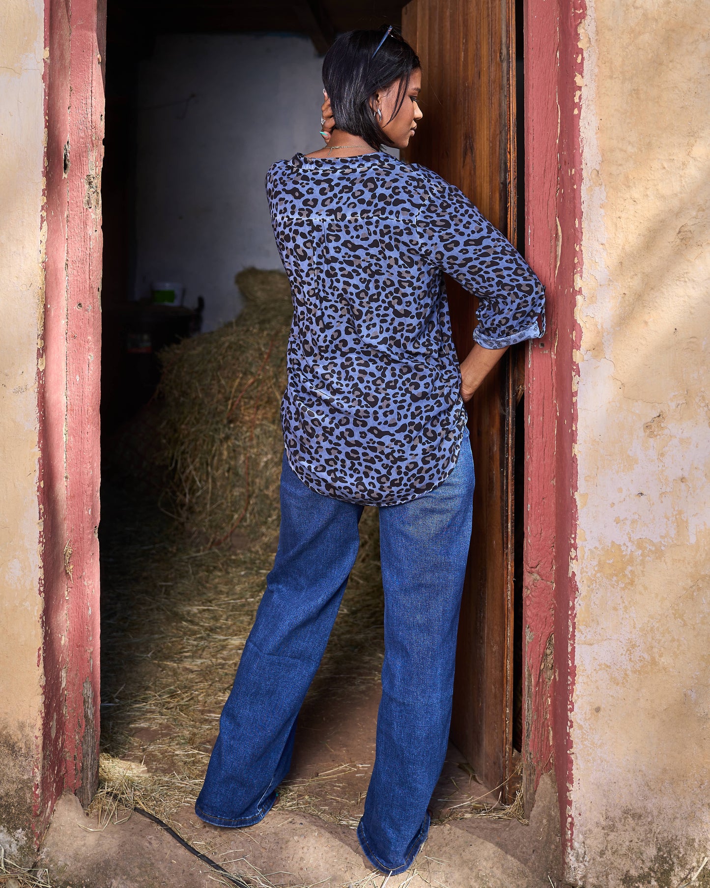 French Kiss Shirt Leopard | Blue