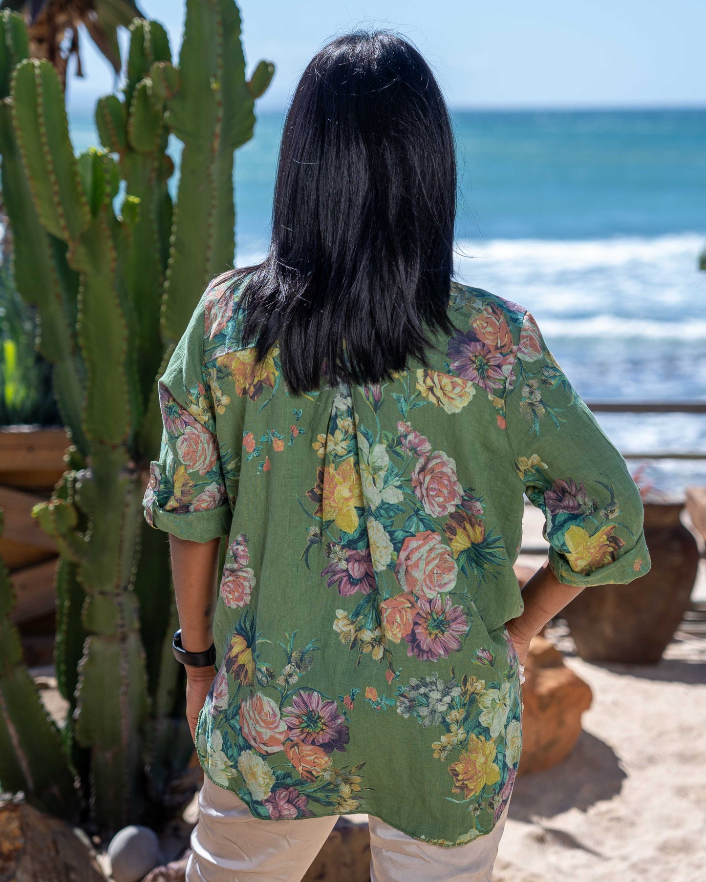 Garden Party Linen Shirt | Green