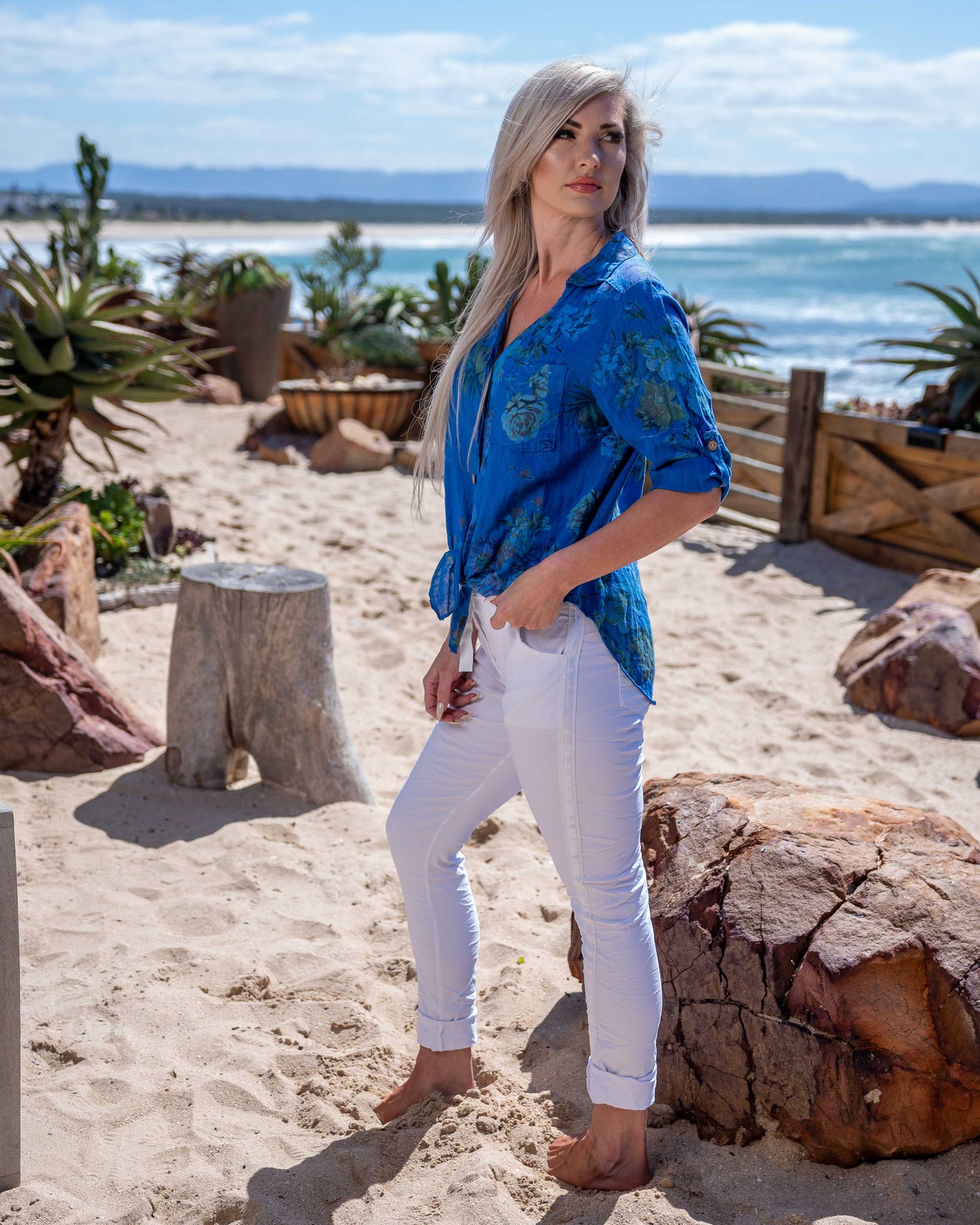 Garden Party Linen Shirt | Royal Blue