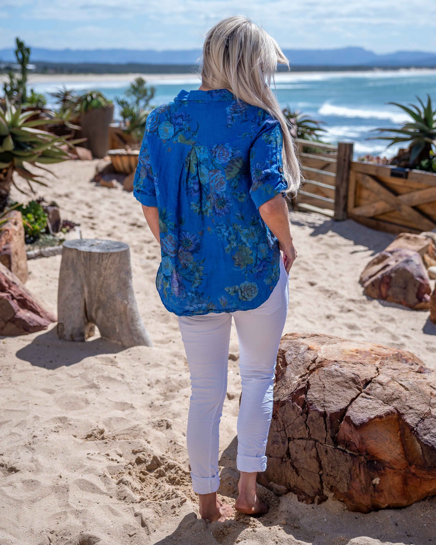 Garden Party Linen Shirt | Royal Blue