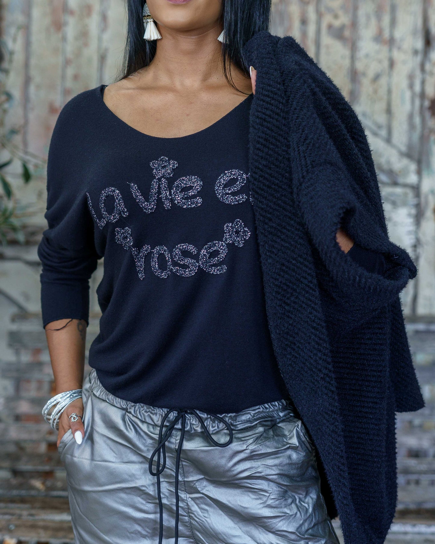 La Vie & Rose Knit | Black