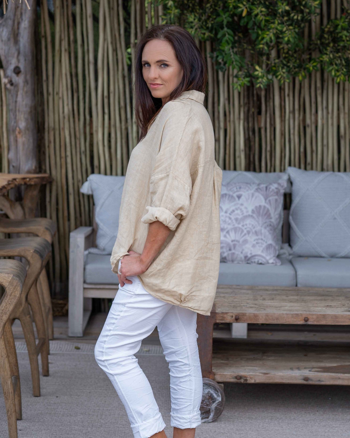 Hallo Lovely Linen Shirt | Straw