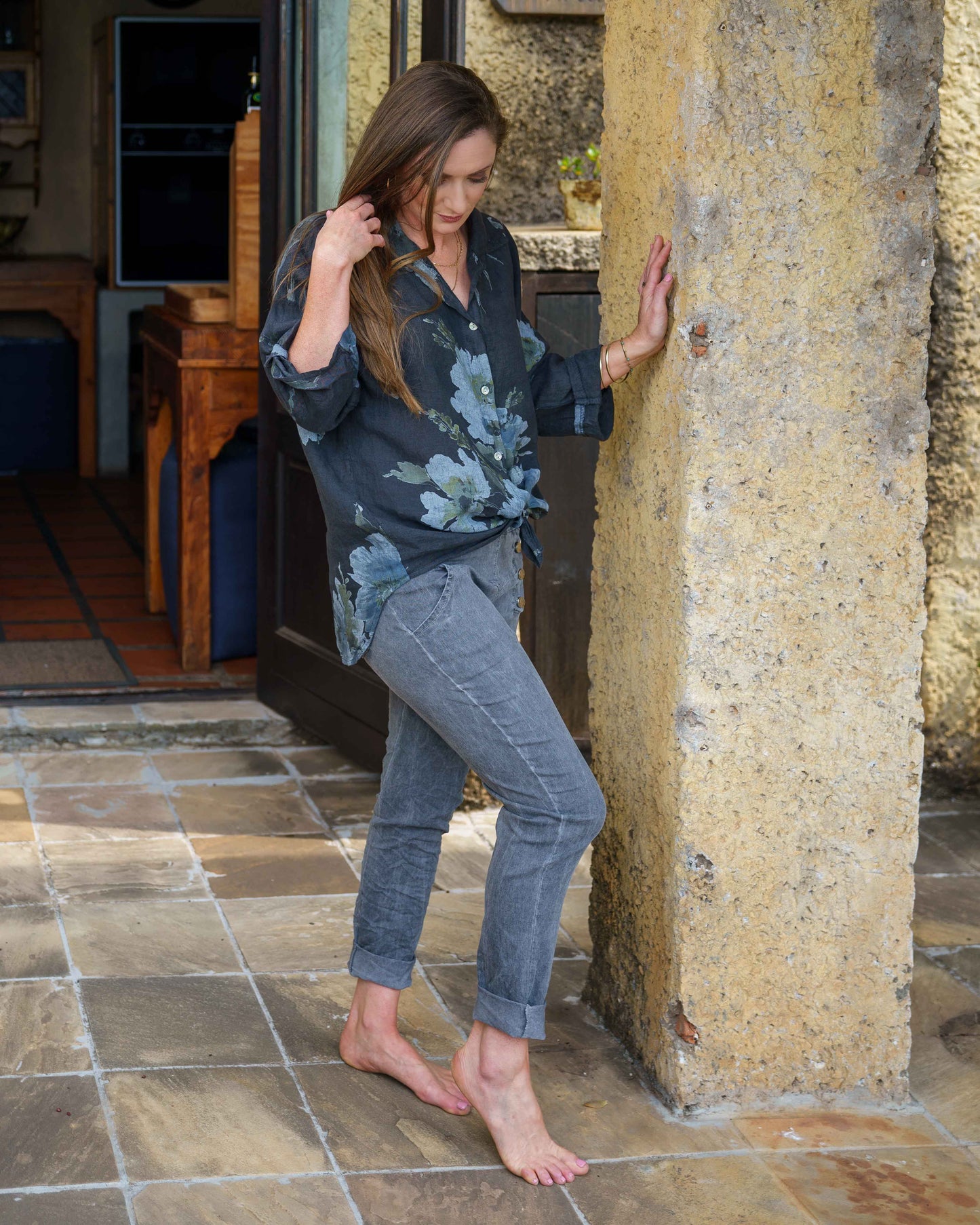 High-Low Elegance Top | Midnight