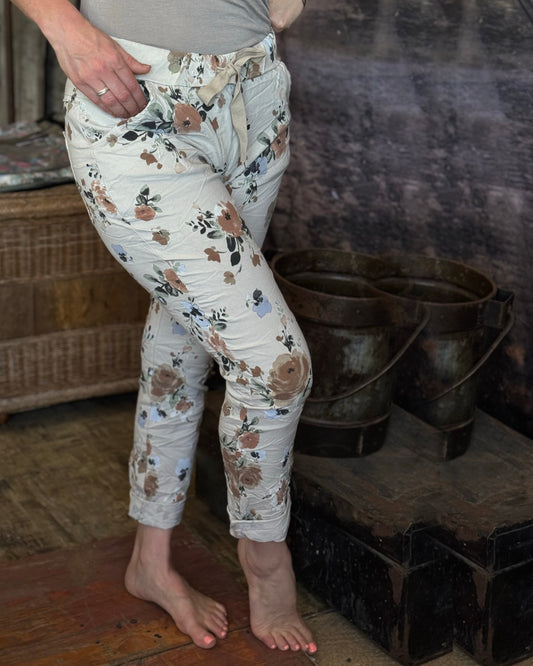 Hot Tropics Drawstring Pants | Beige