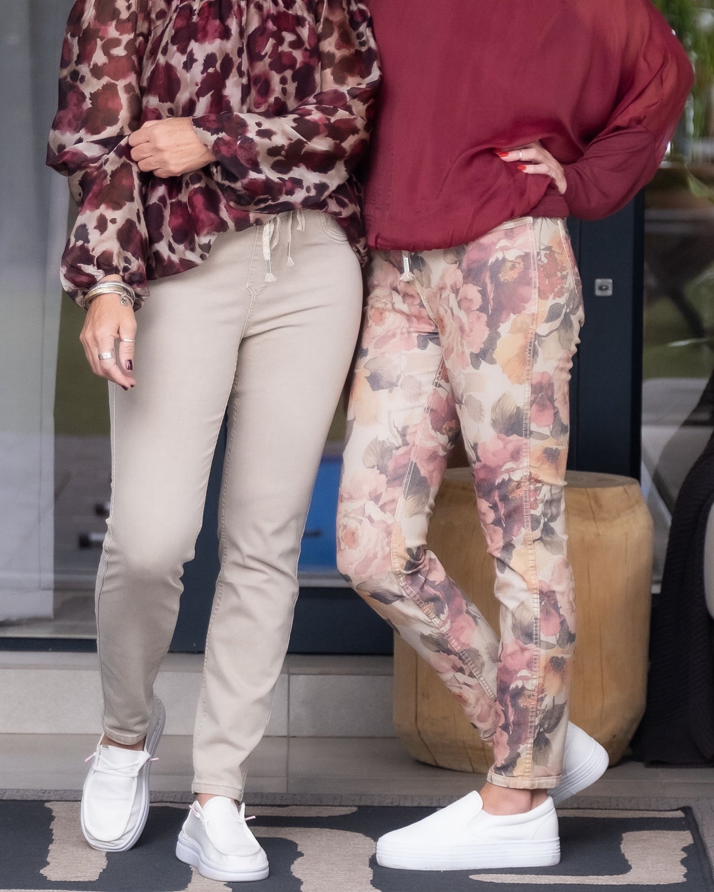 Reversible Drawstring Pants | Beige