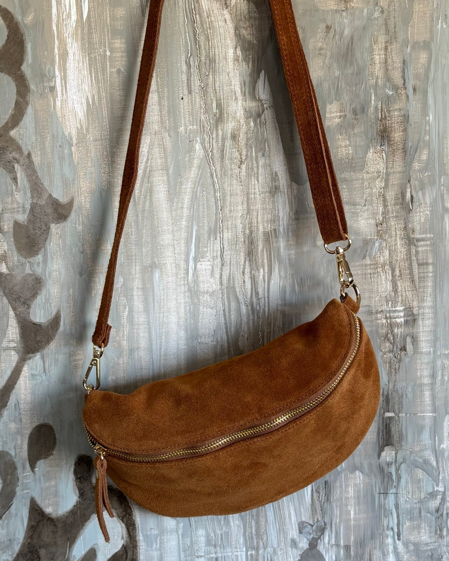 Always With Me Suede Sling Bag | Camel