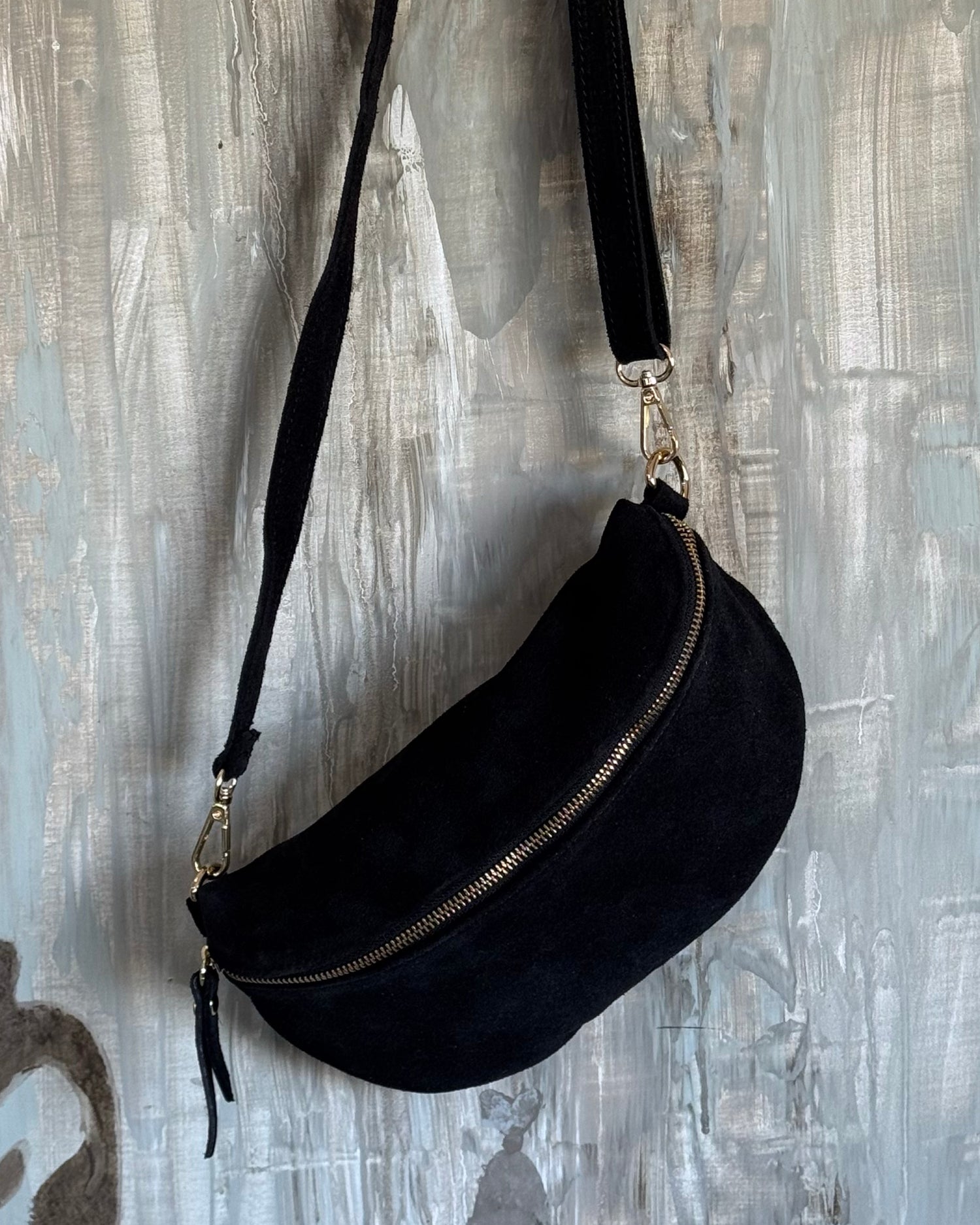 Always With Me Suede Sling Bag | Black