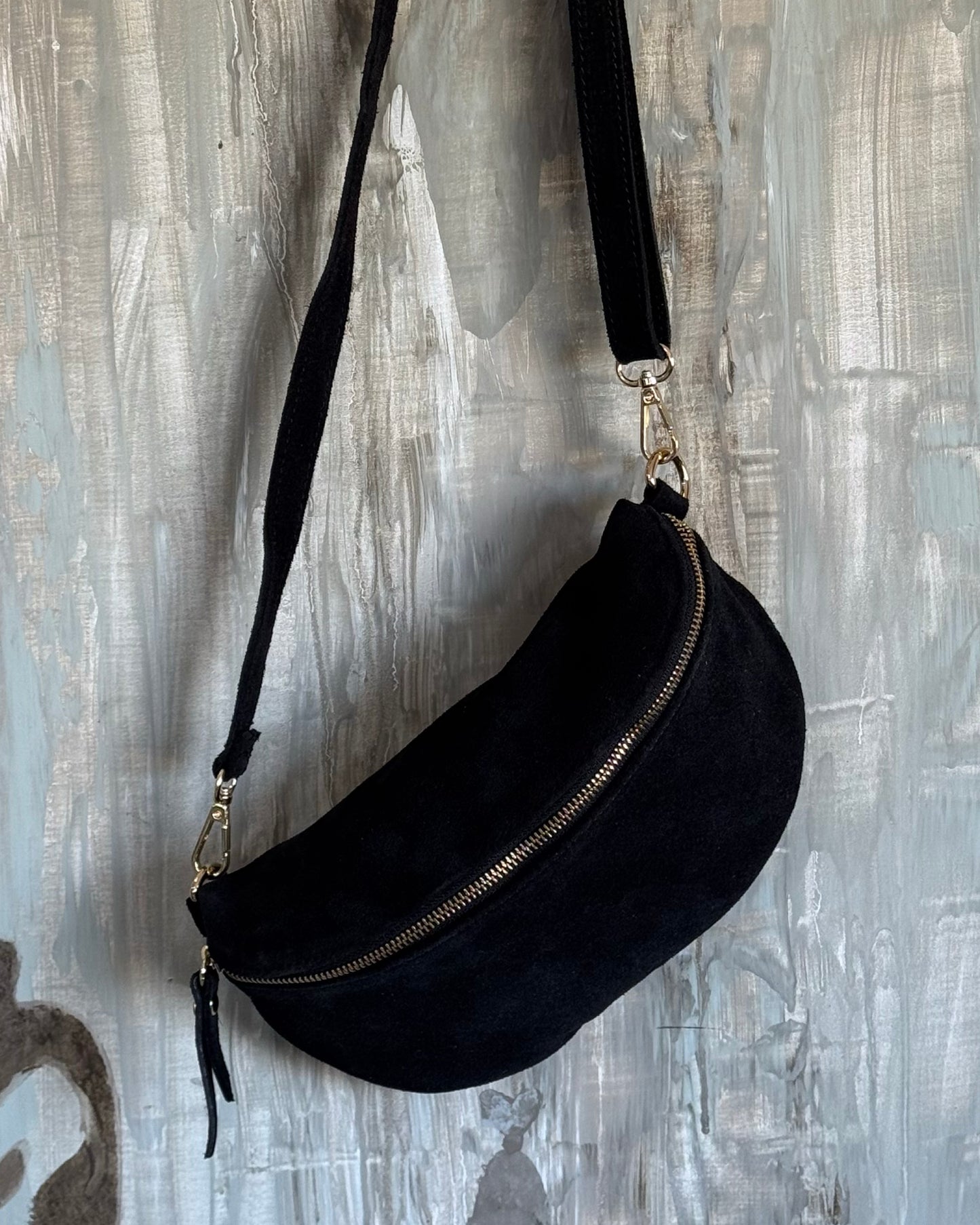 Always With Me Suede Sling Bag | Black