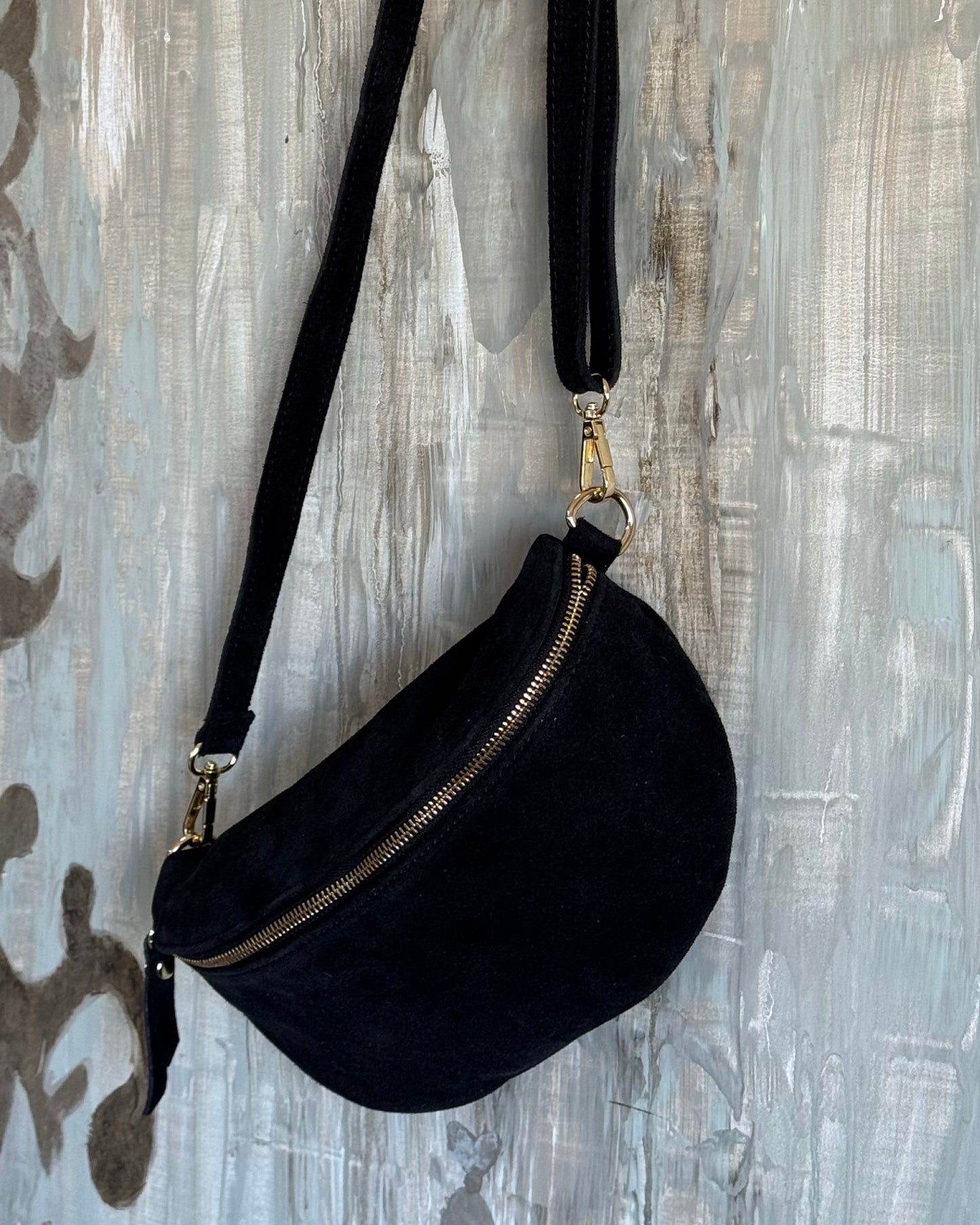 Always With Me Suede Sling Bag | Black