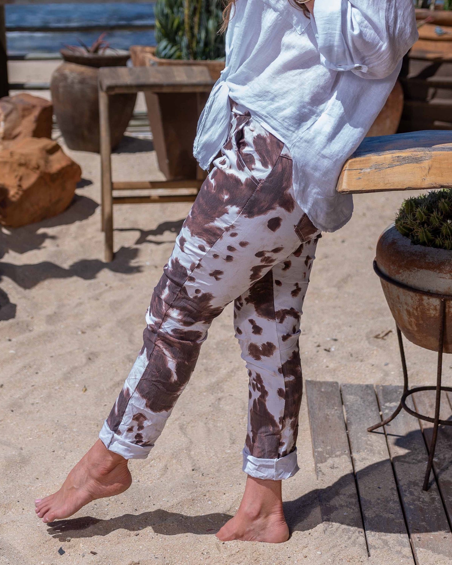 Rodeo Ready Drawstring Pants | White