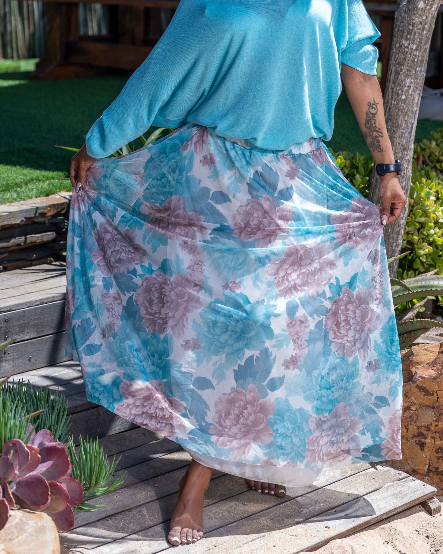 Palm Springs Skirt | Aqua