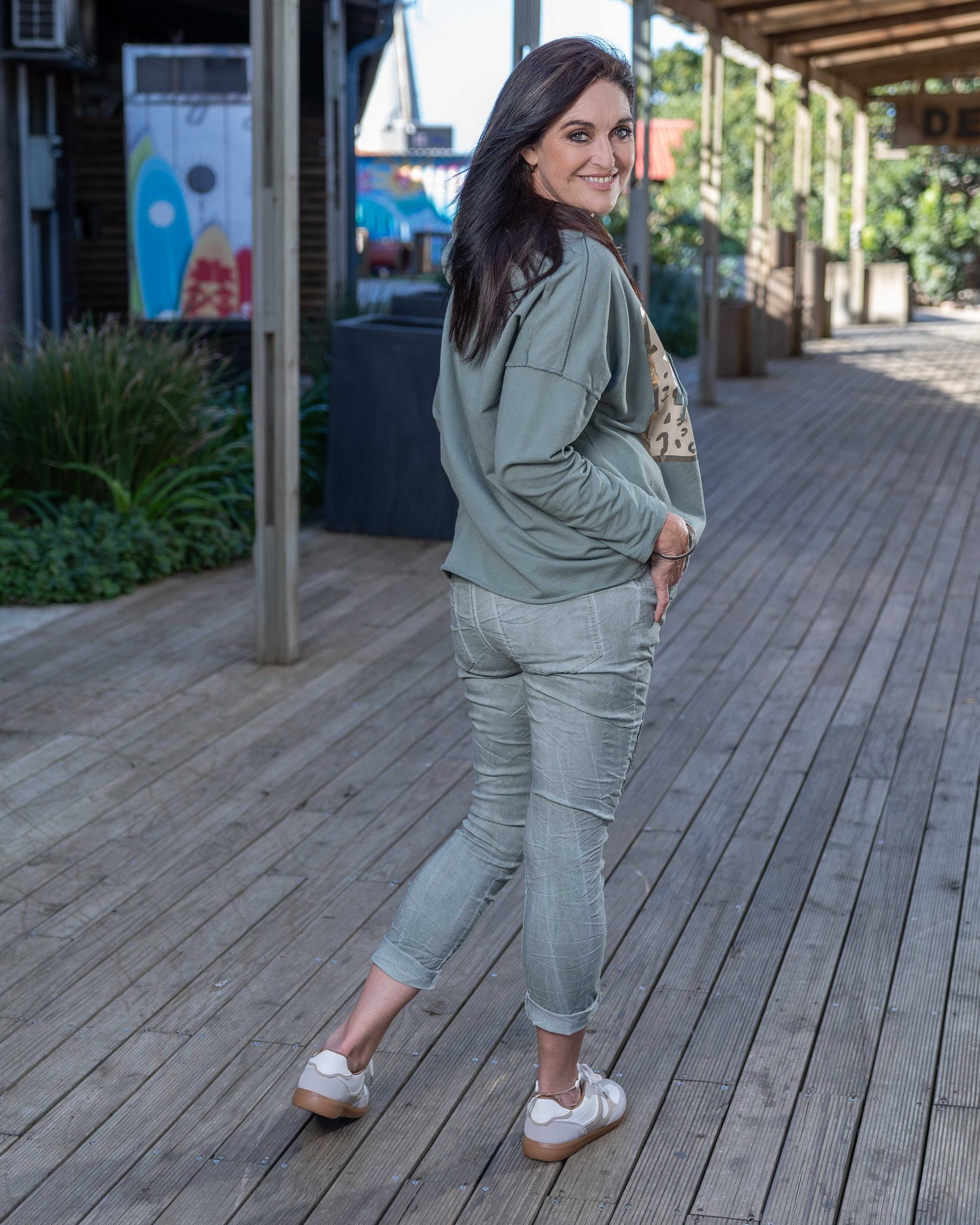 Jadore Hoodie Top | Sage